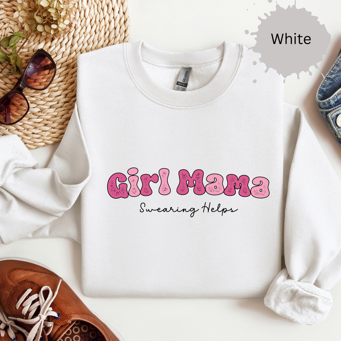 Girl Mama Swearing Helps Crewneck Sweatshirt