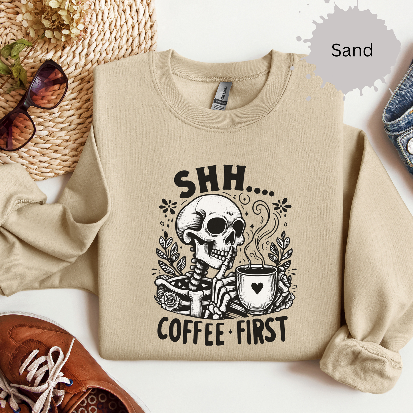 Coffee Before Conversation Crewneck Sweatshirt