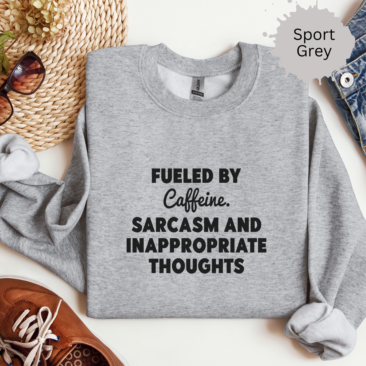 Powered by Coffee and Chaos Crewneck Sweatshirt