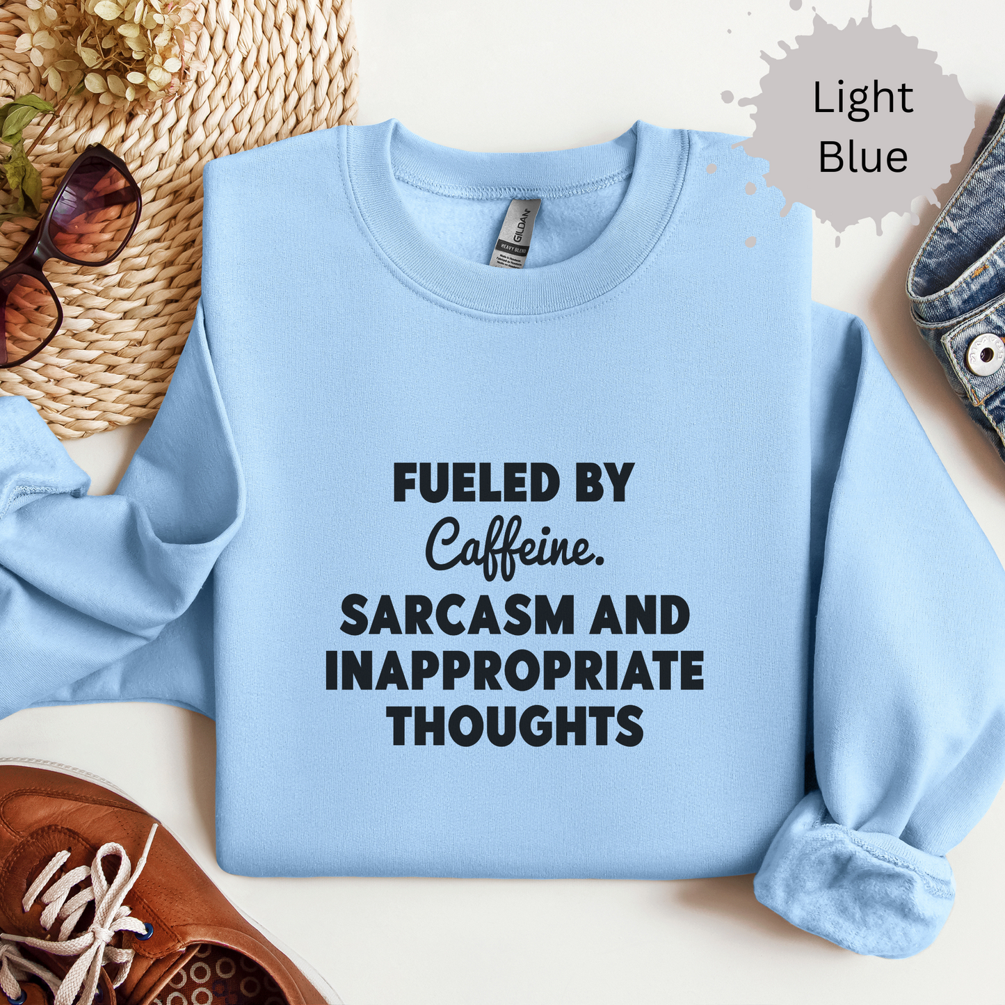 Powered by Coffee and Chaos Crewneck Sweatshirt