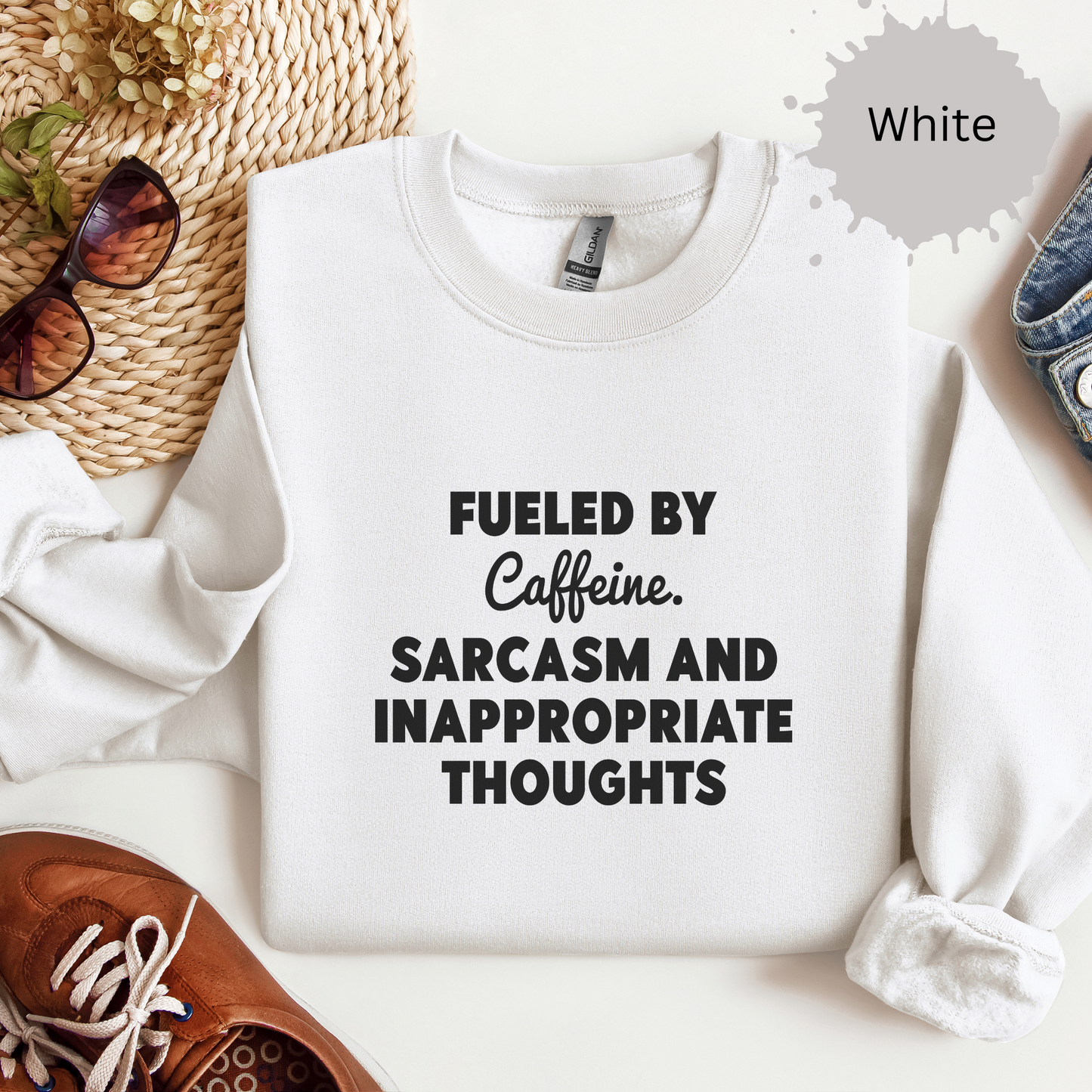 Powered by Coffee and Chaos Crewneck Sweatshirt