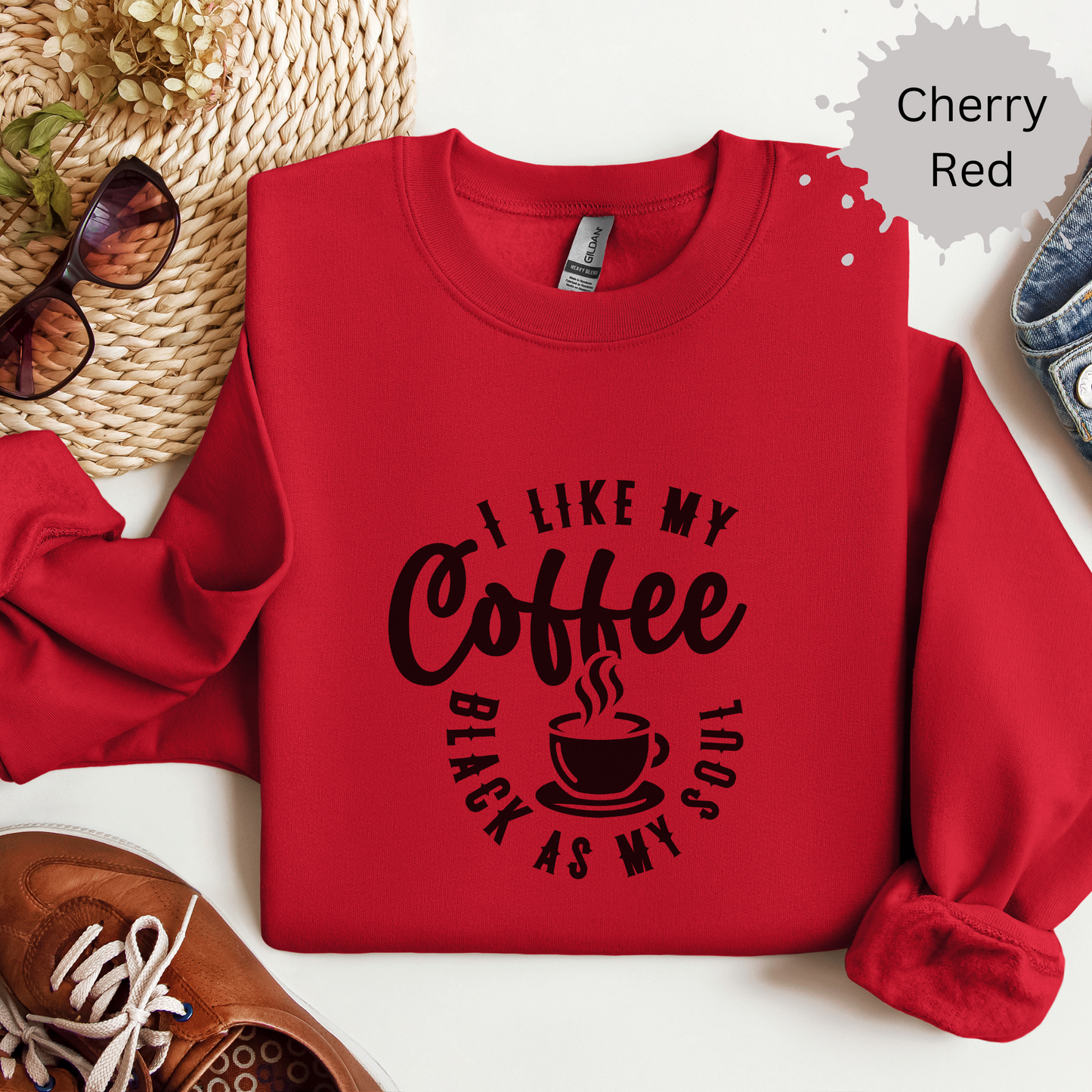 Dark Coffee Darker Humor Crewneck Sweatshirt