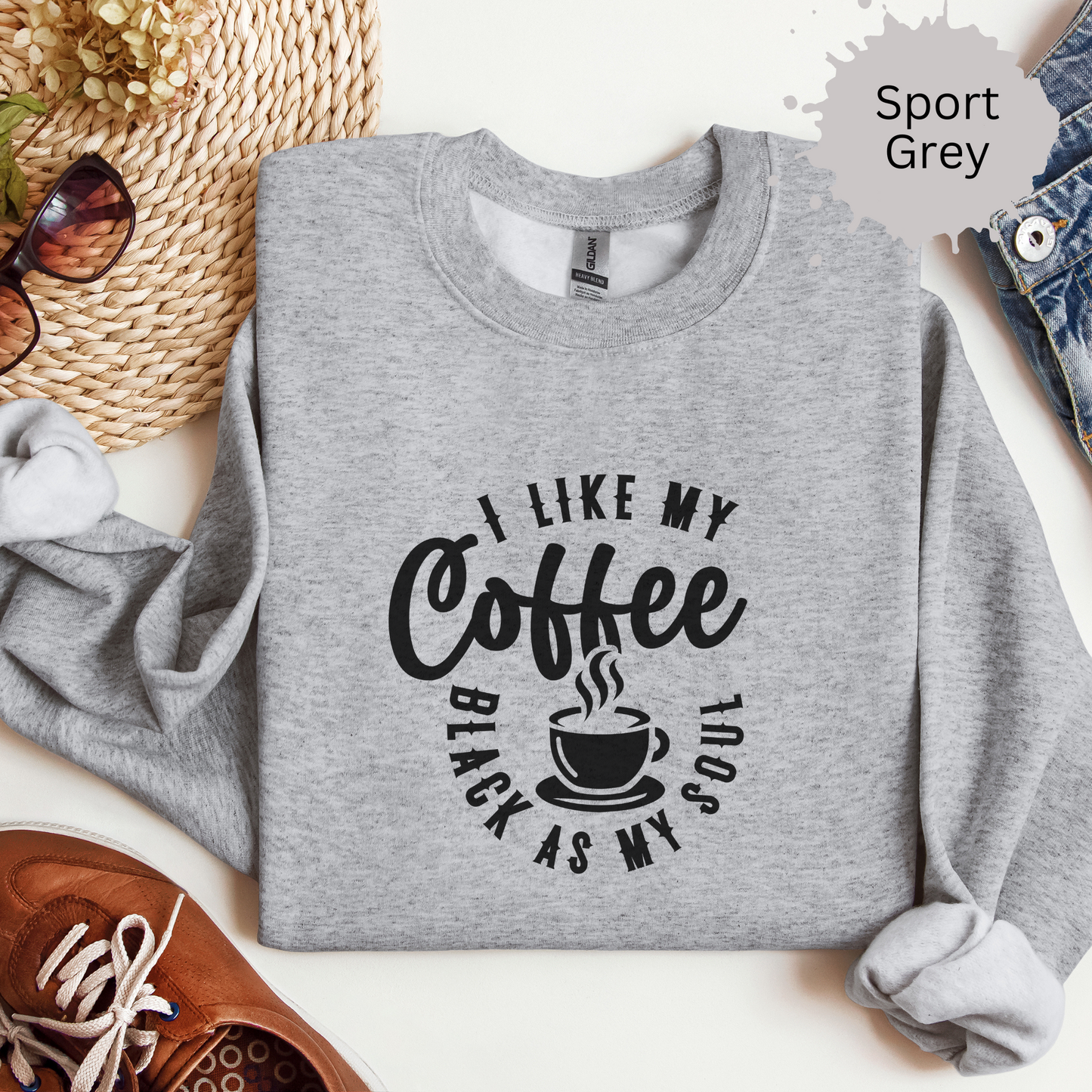 Dark Coffee Darker Humor Crewneck Sweatshirt
