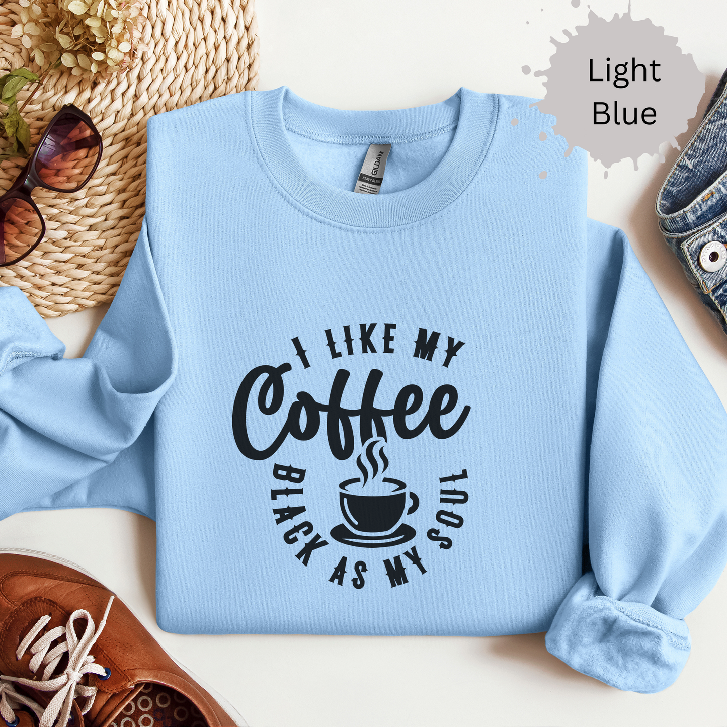 Dark Coffee Darker Humor Crewneck Sweatshirt