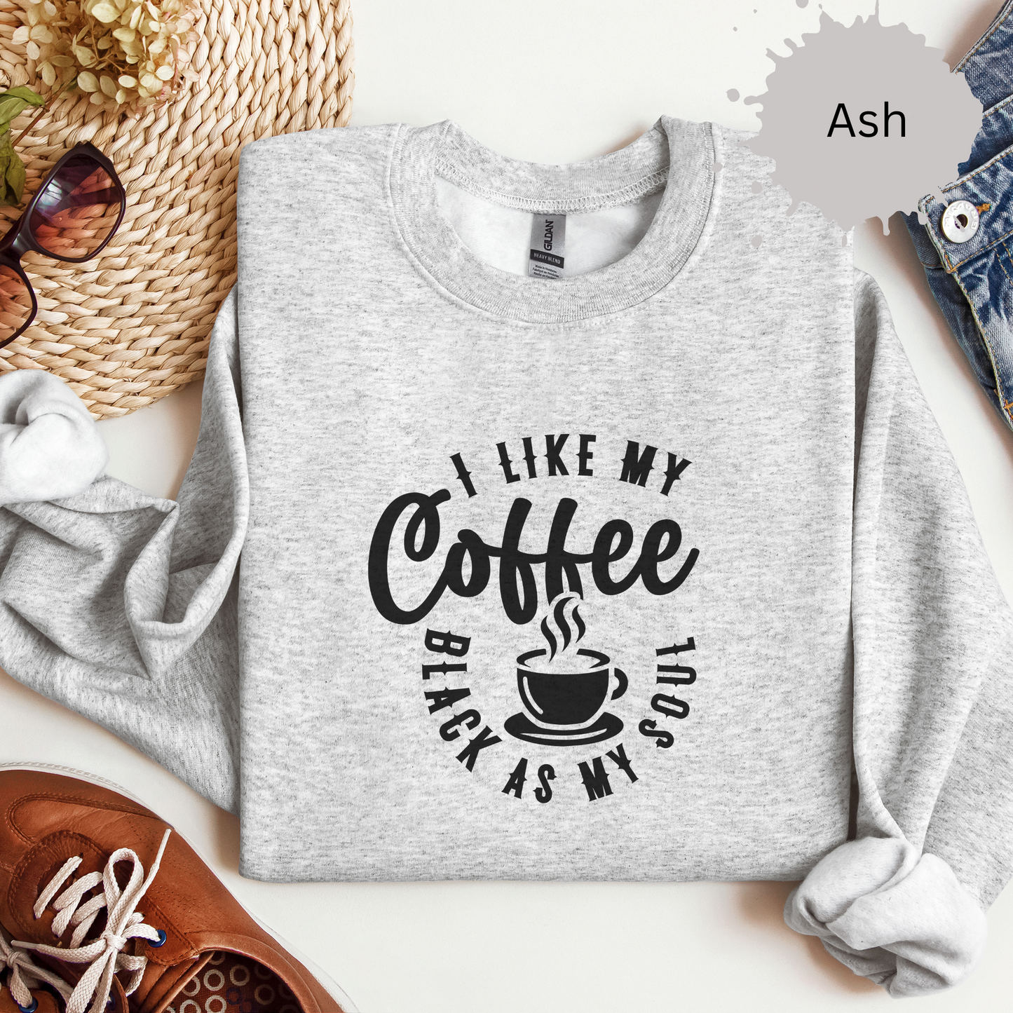 Dark Coffee Darker Humor Crewneck Sweatshirt