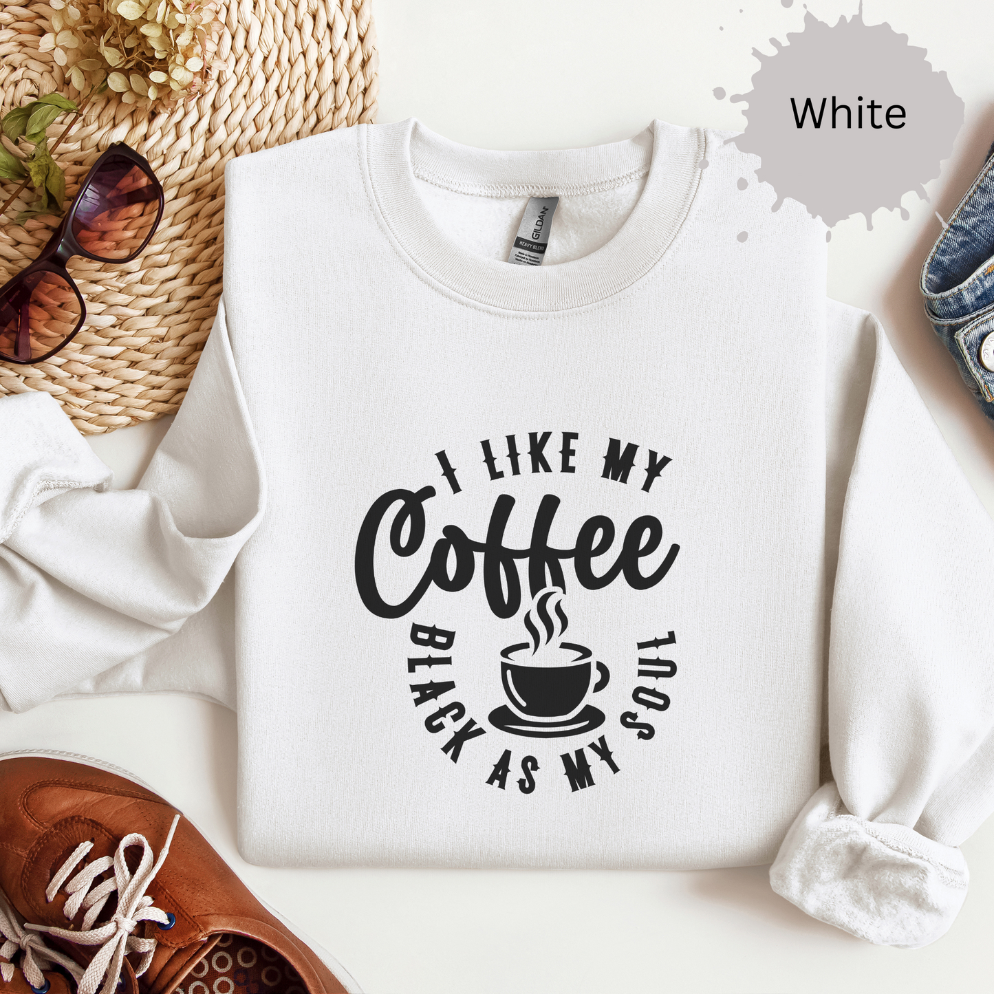 Dark Coffee Darker Humor Crewneck Sweatshirt