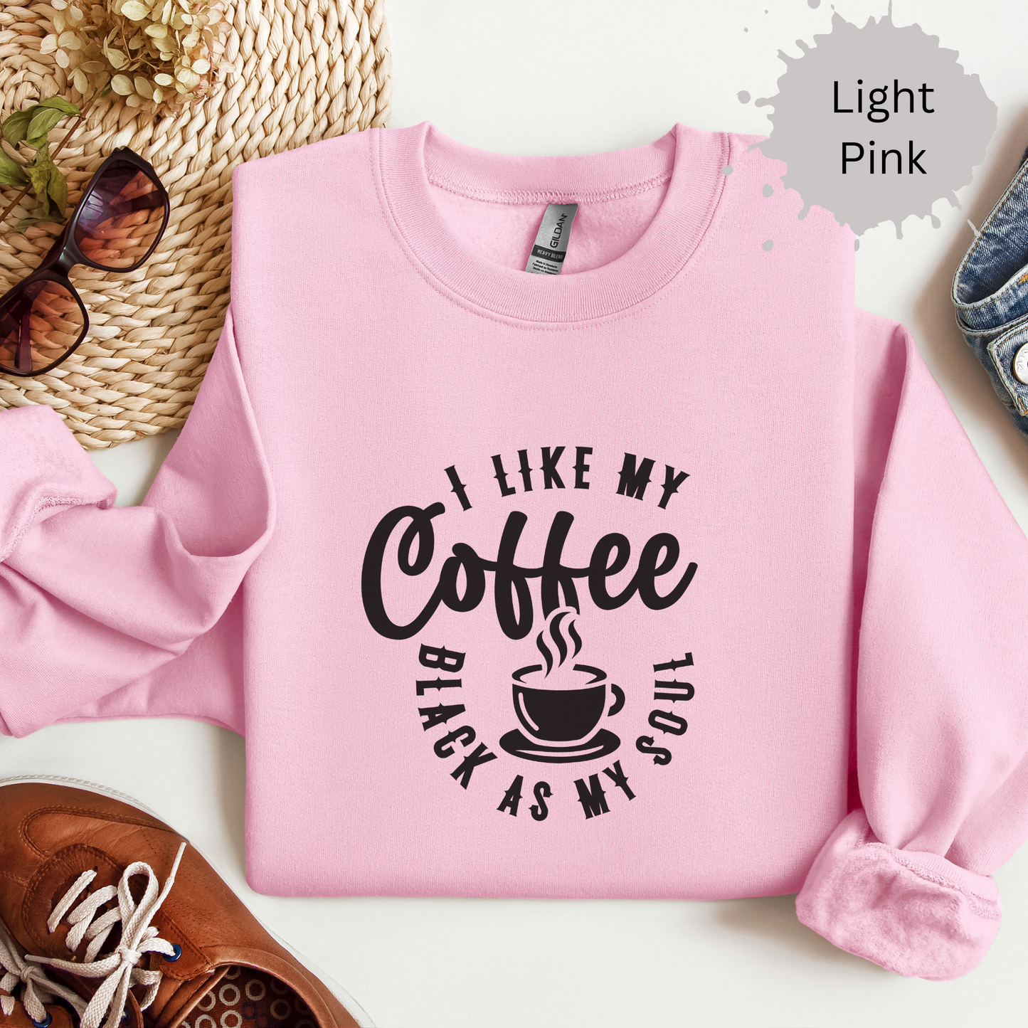 Dark Coffee Darker Humor Crewneck Sweatshirt