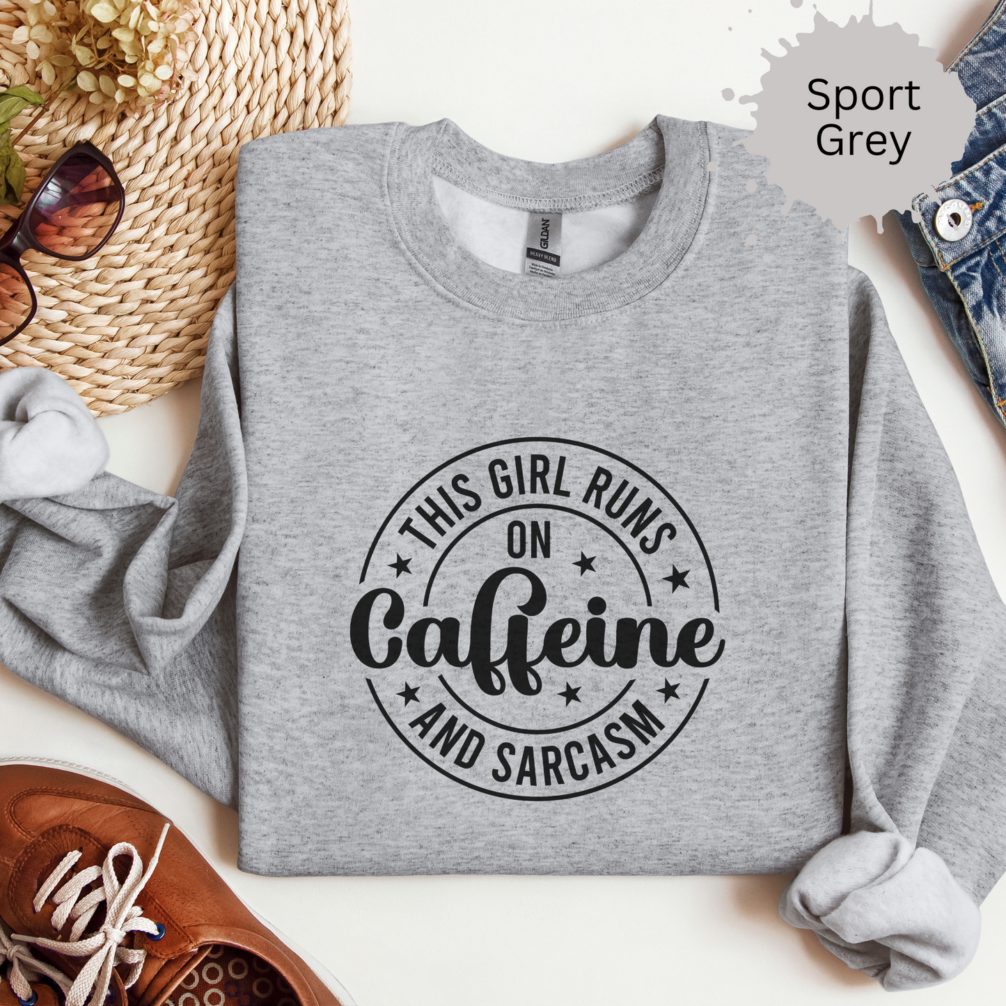 Coffee First Sarcasm Always Crewneck Sweatshirt