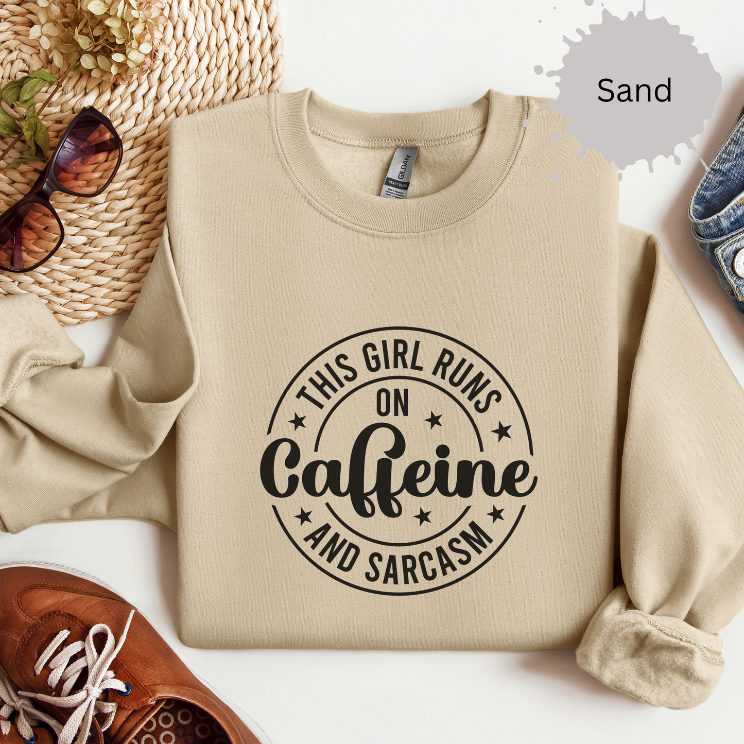 Coffee First Sarcasm Always Crewneck Sweatshirt