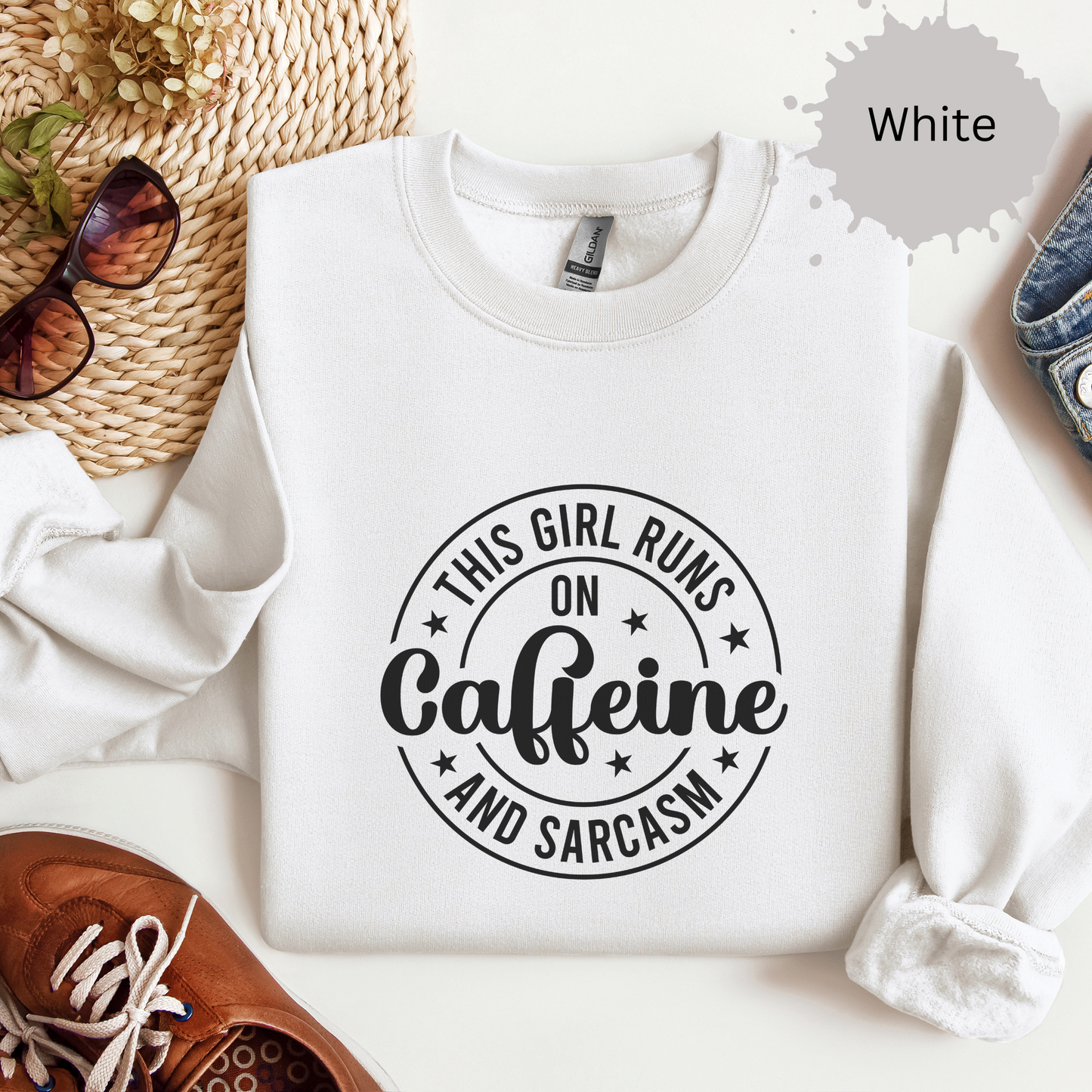 Coffee First Sarcasm Always Crewneck Sweatshirt