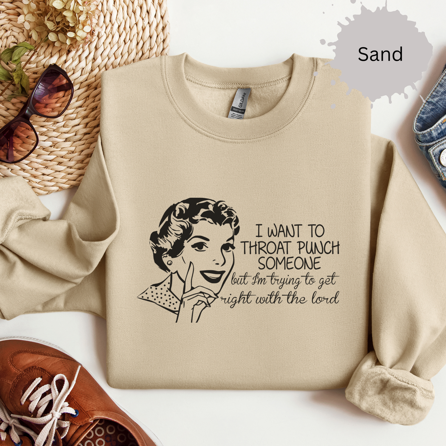 Praying Not Punching Today Crewneck Sweatshirt