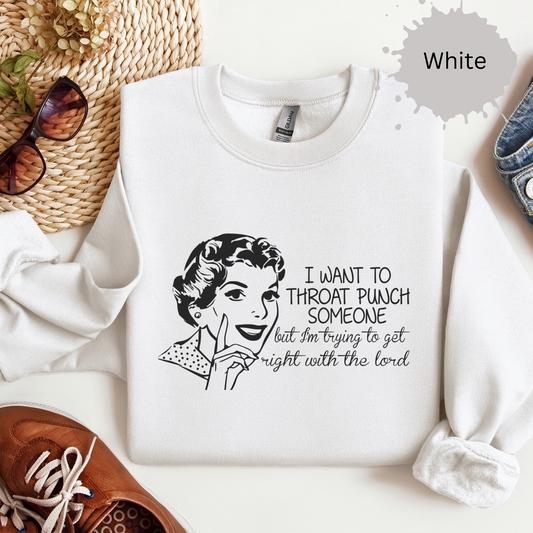 Praying Not Punching Today Crewneck Sweatshirt
