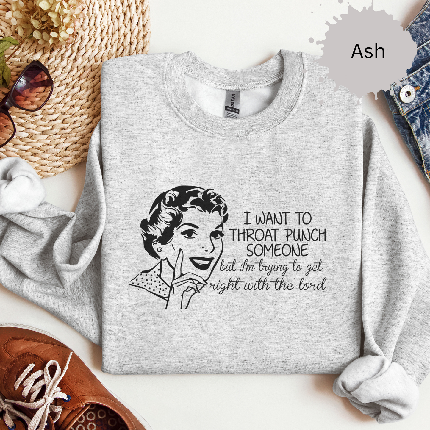 Praying Not Punching Today Crewneck Sweatshirt