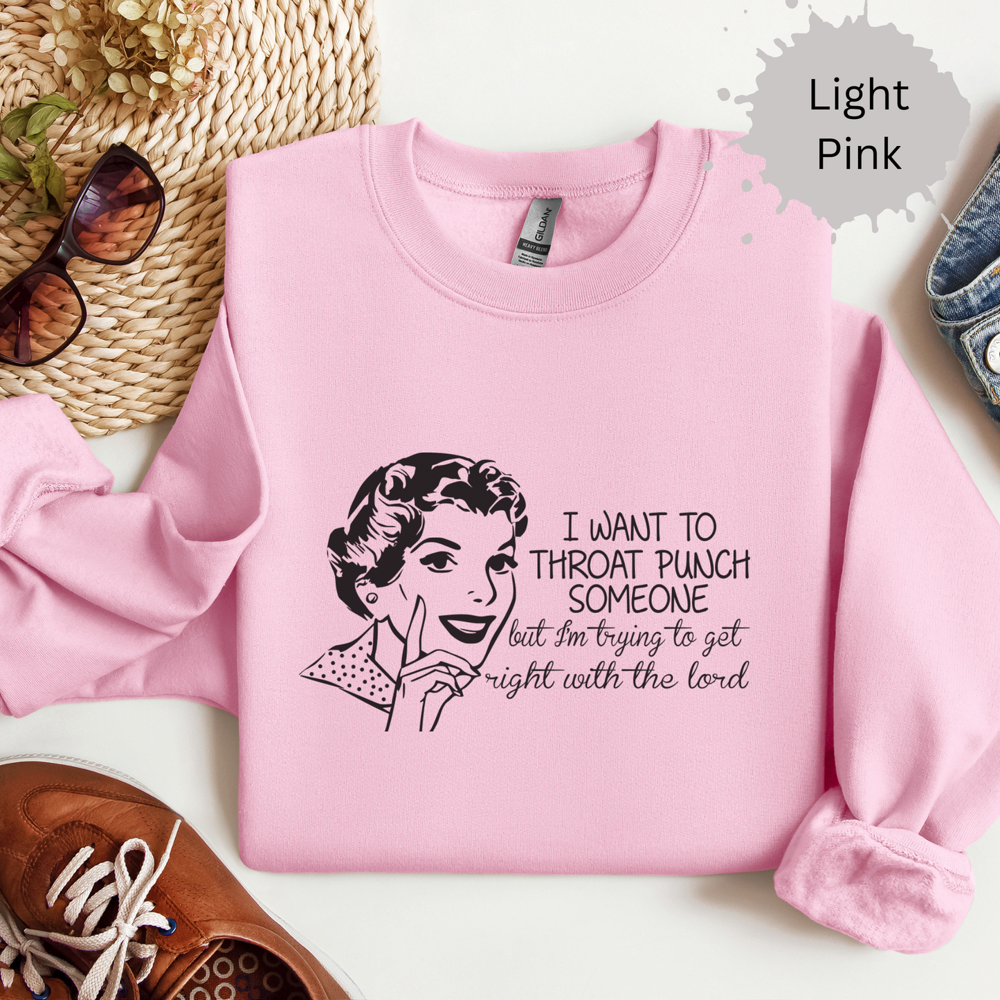 Praying Not Punching Today Crewneck Sweatshirt