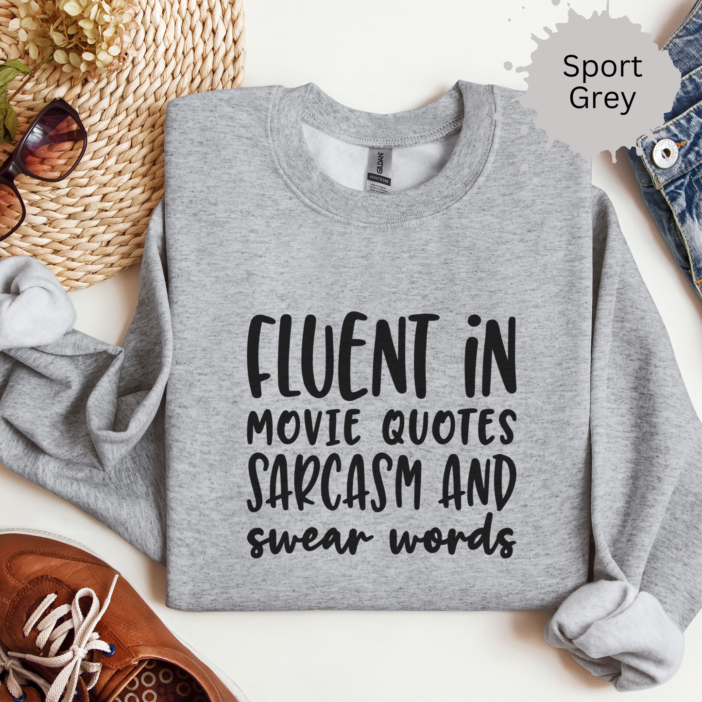 Just Here For The Quotes Crewneck Sweatshirt