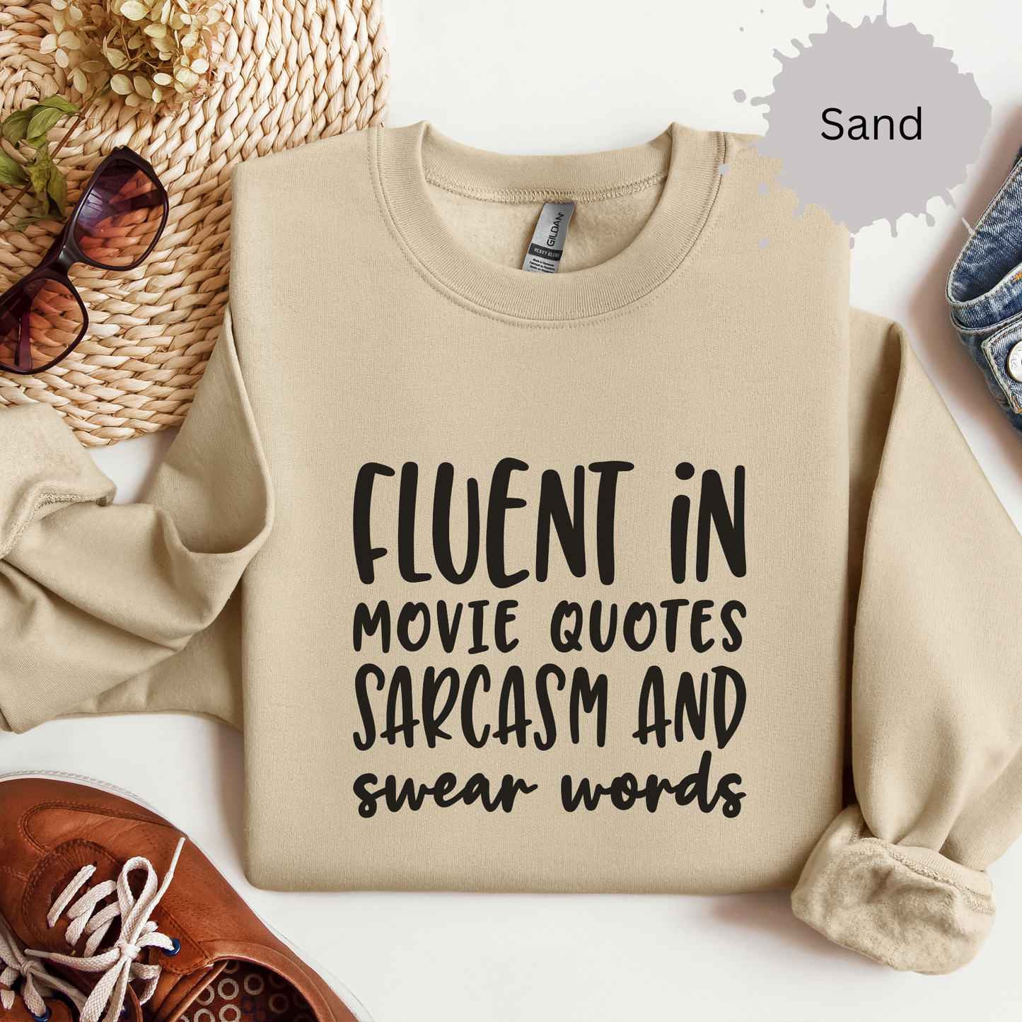 Just Here For The Quotes Crewneck Sweatshirt