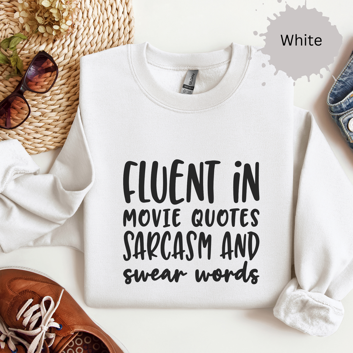 Just Here For The Quotes Crewneck Sweatshirt