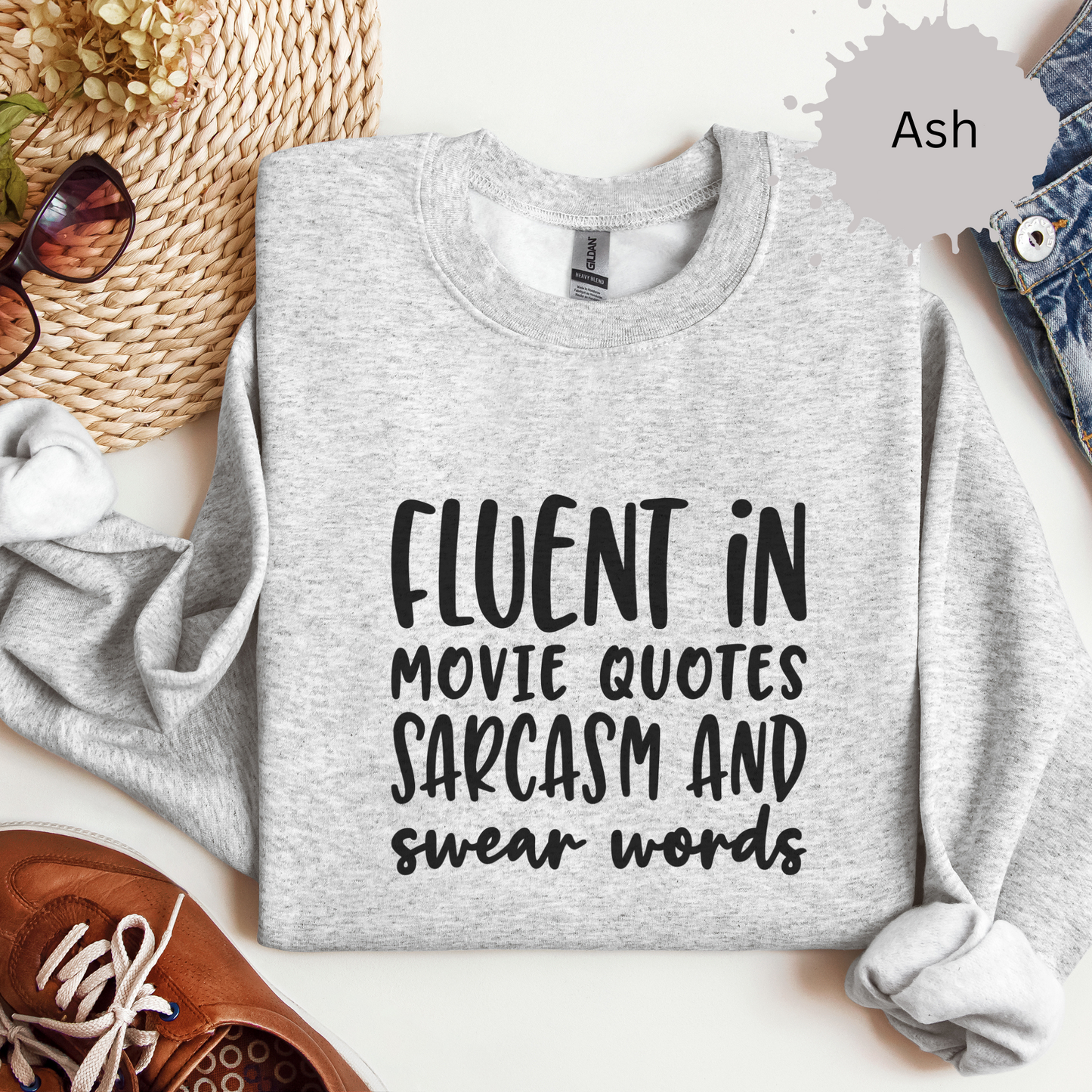 Just Here For The Quotes Crewneck Sweatshirt