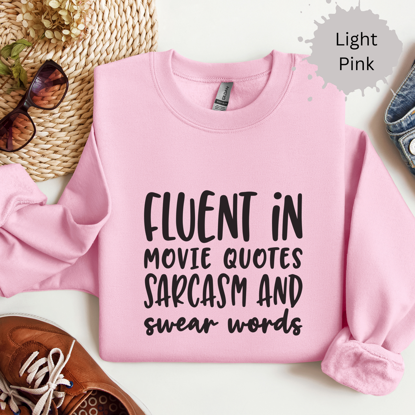 Just Here For The Quotes Crewneck Sweatshirt
