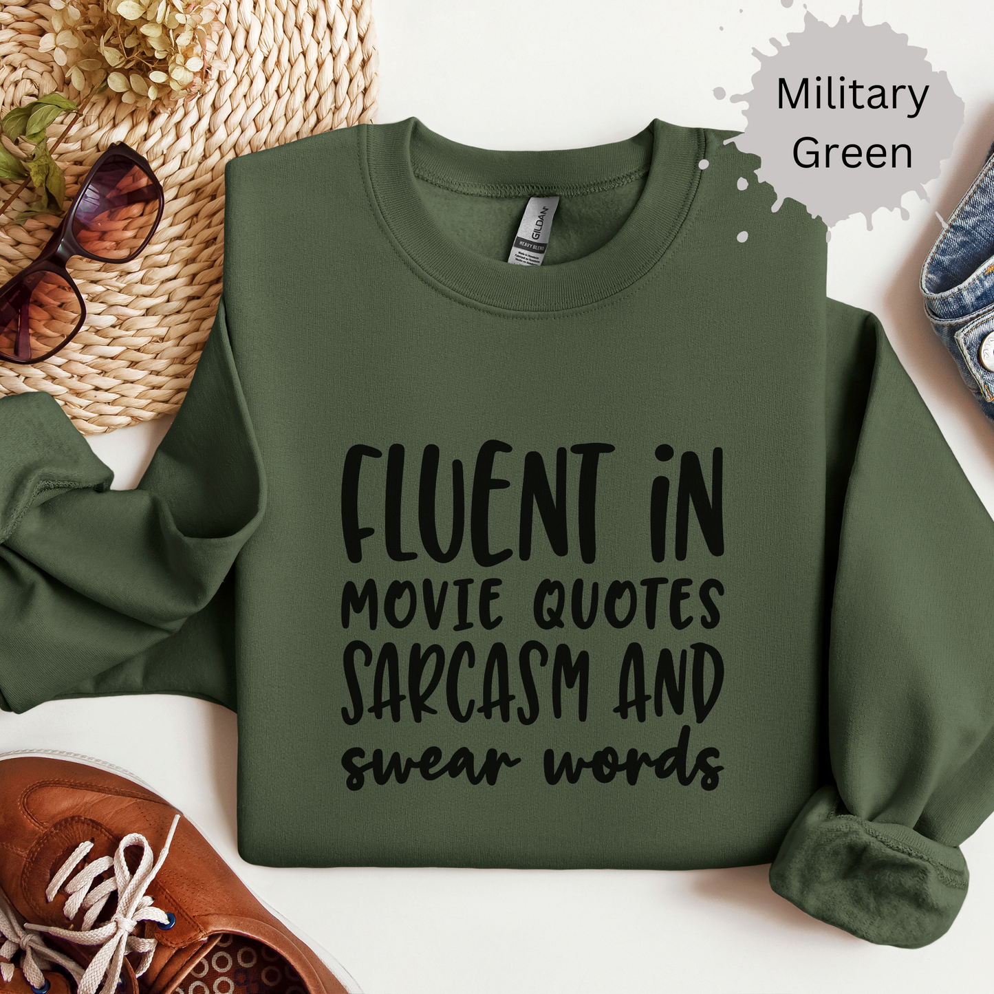Just Here For The Quotes Crewneck Sweatshirt