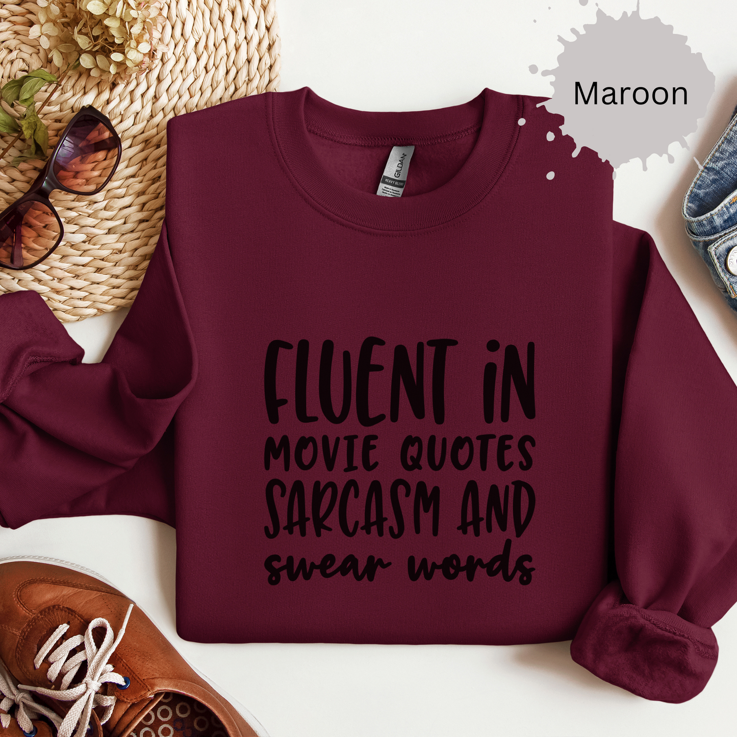 Just Here For The Quotes Crewneck Sweatshirt