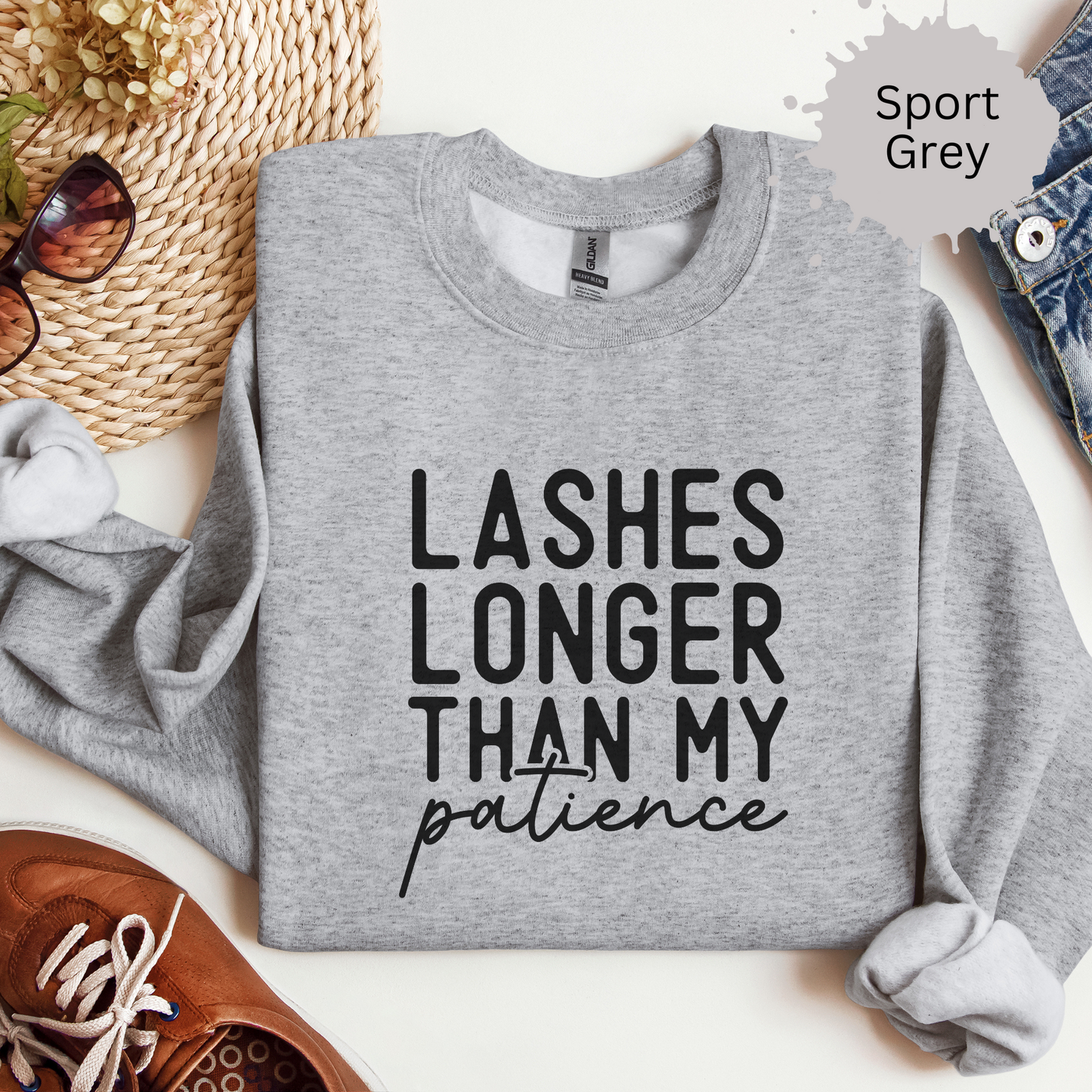 Long Lashes Short Temper Crewneck Sweatshirt