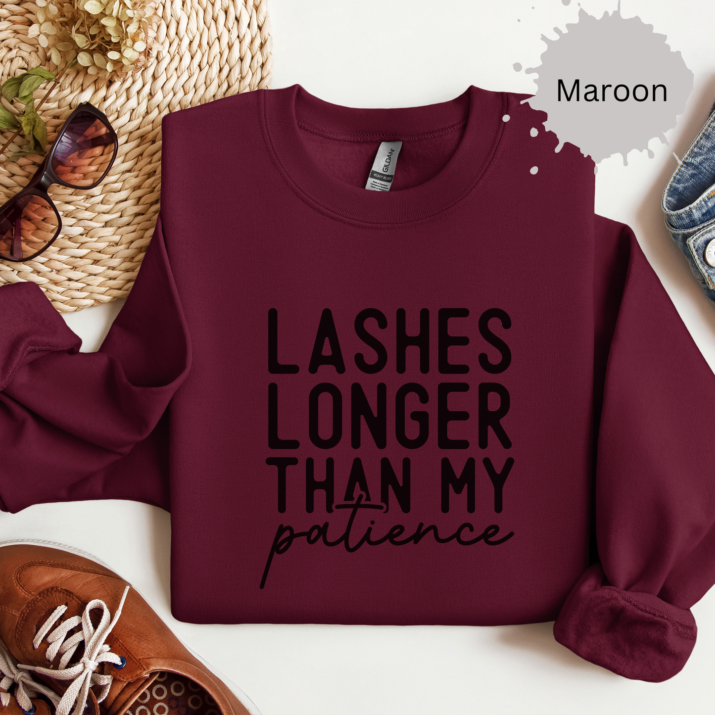 Long Lashes Short Temper Crewneck Sweatshirt