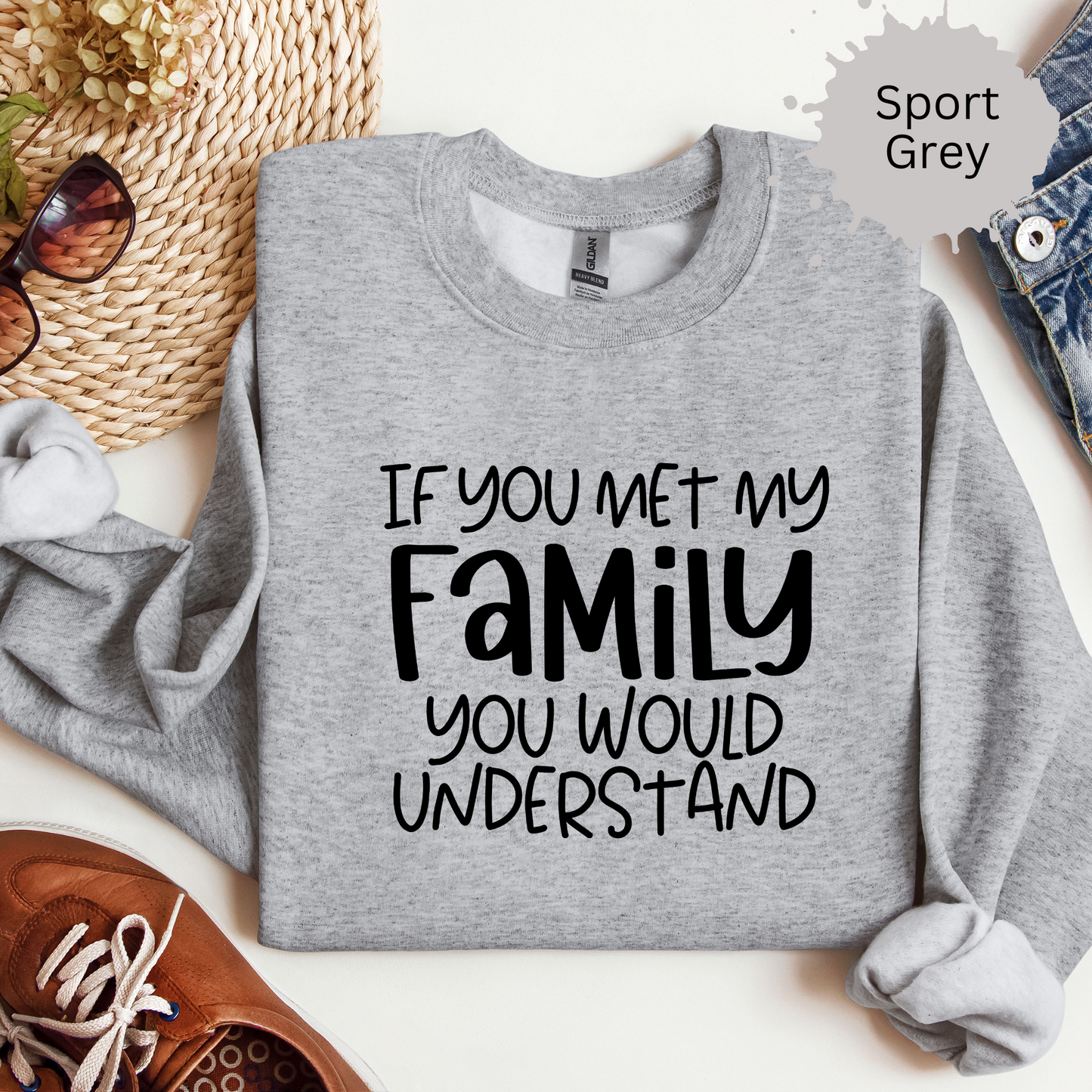 Family Explains Everything Crewneck Sweatshirt
