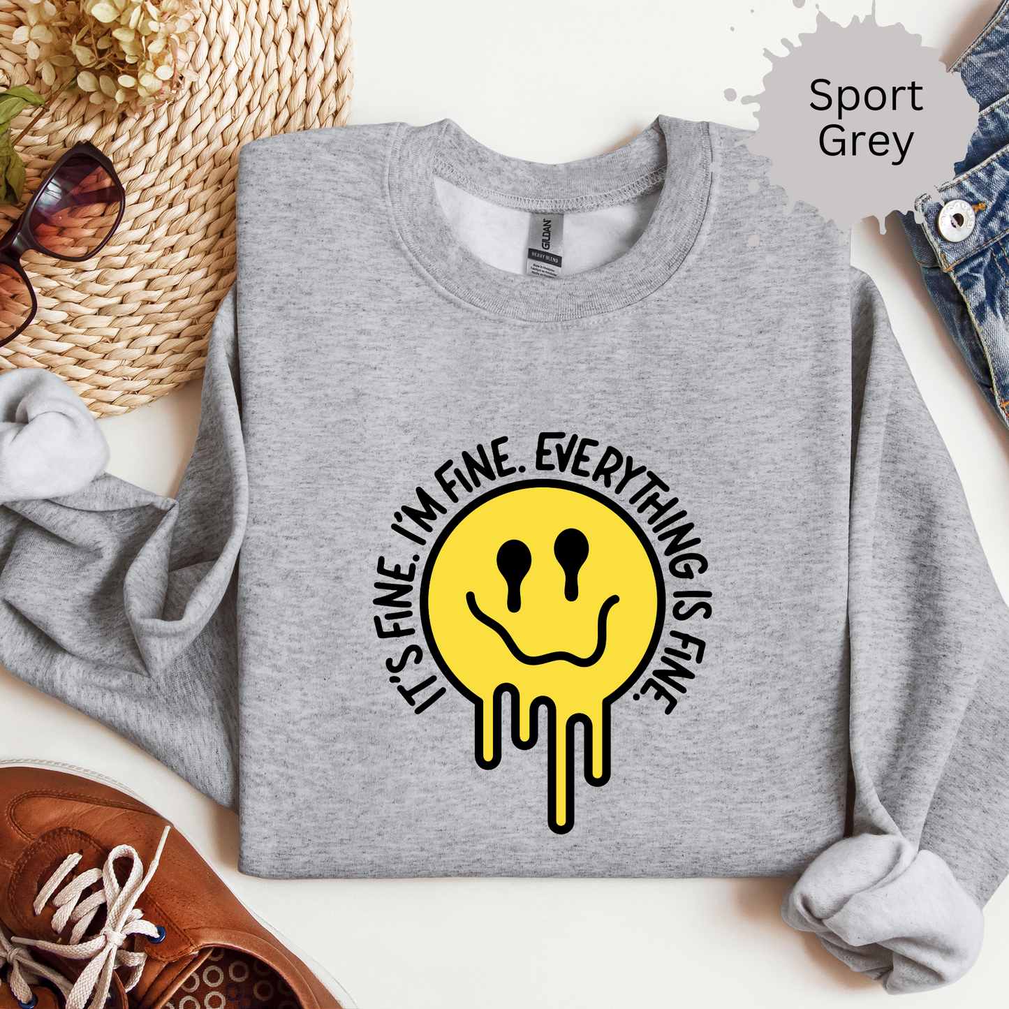 Everything's Just Fine Crewneck Sweatshirt
