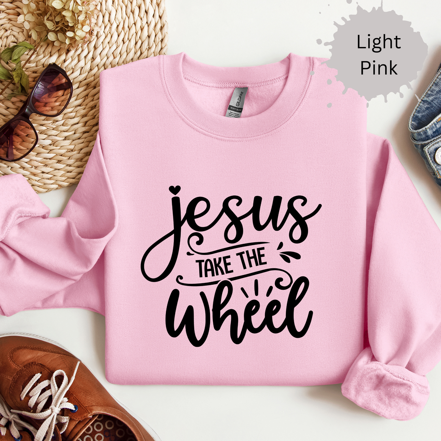Jesus Take the Wheel Crewneck Sweatshirt