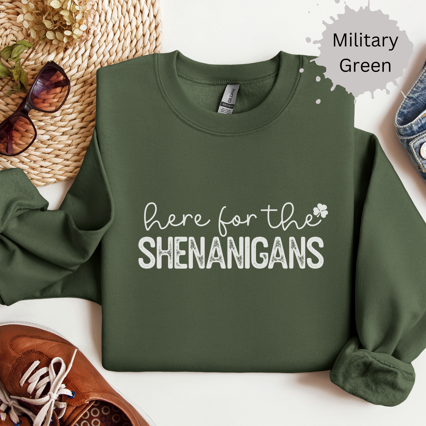Here for the Shenanigans Crewneck Sweatshirt