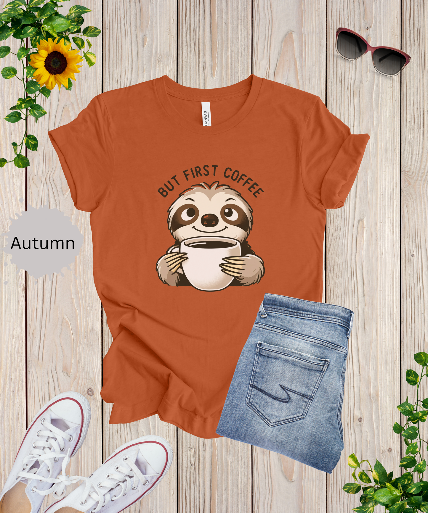 Coffee First Sloth T-Shirt