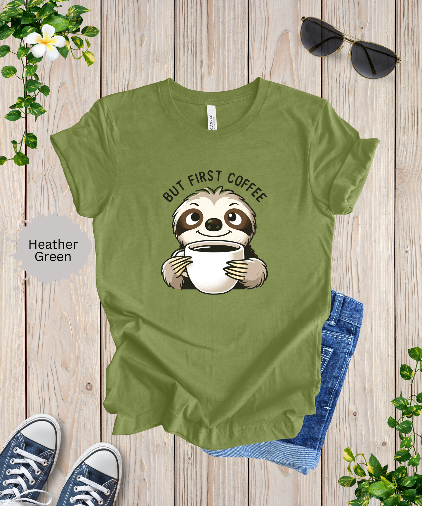 Coffee First Sloth T-Shirt
