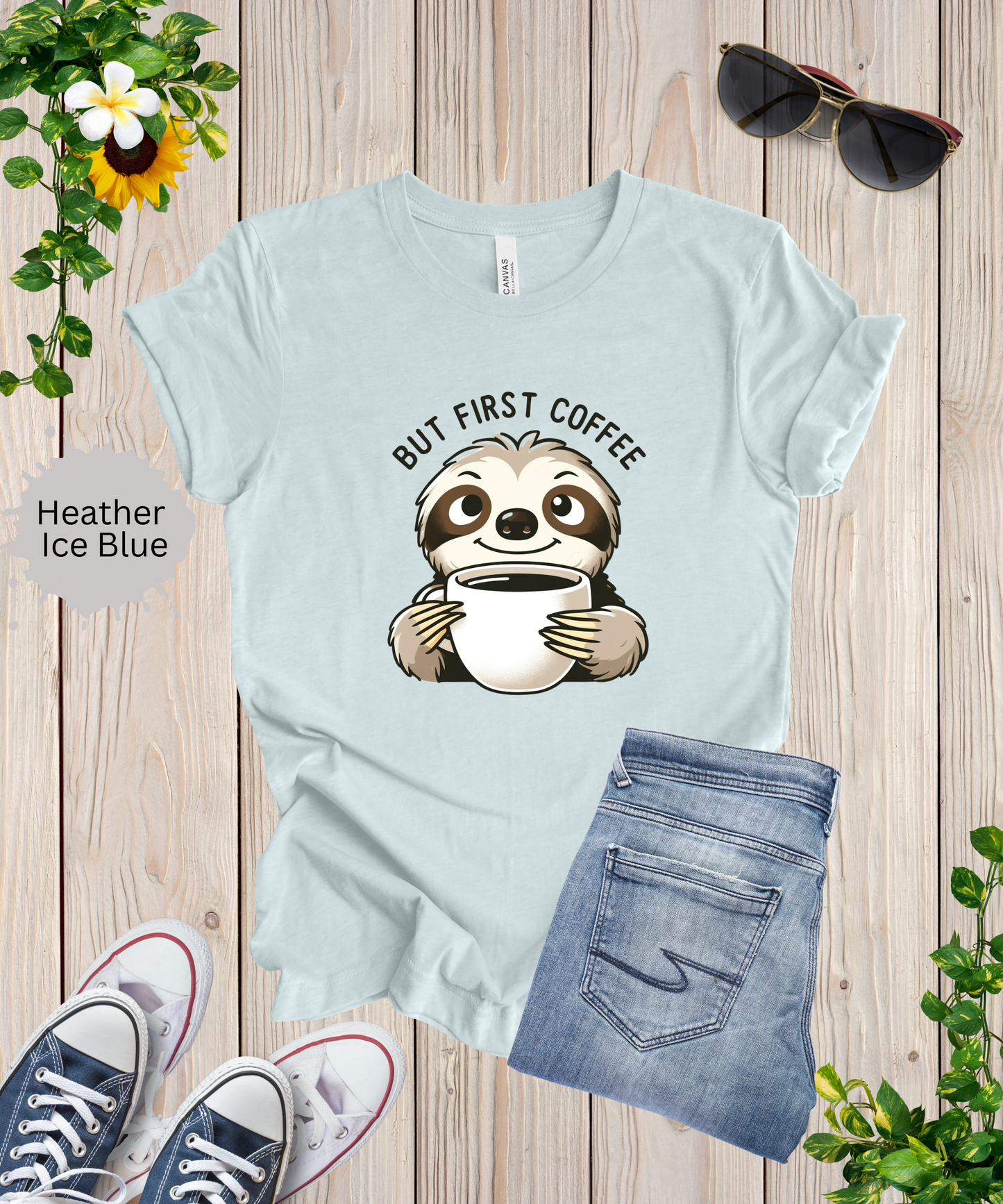 Coffee First Sloth T-Shirt