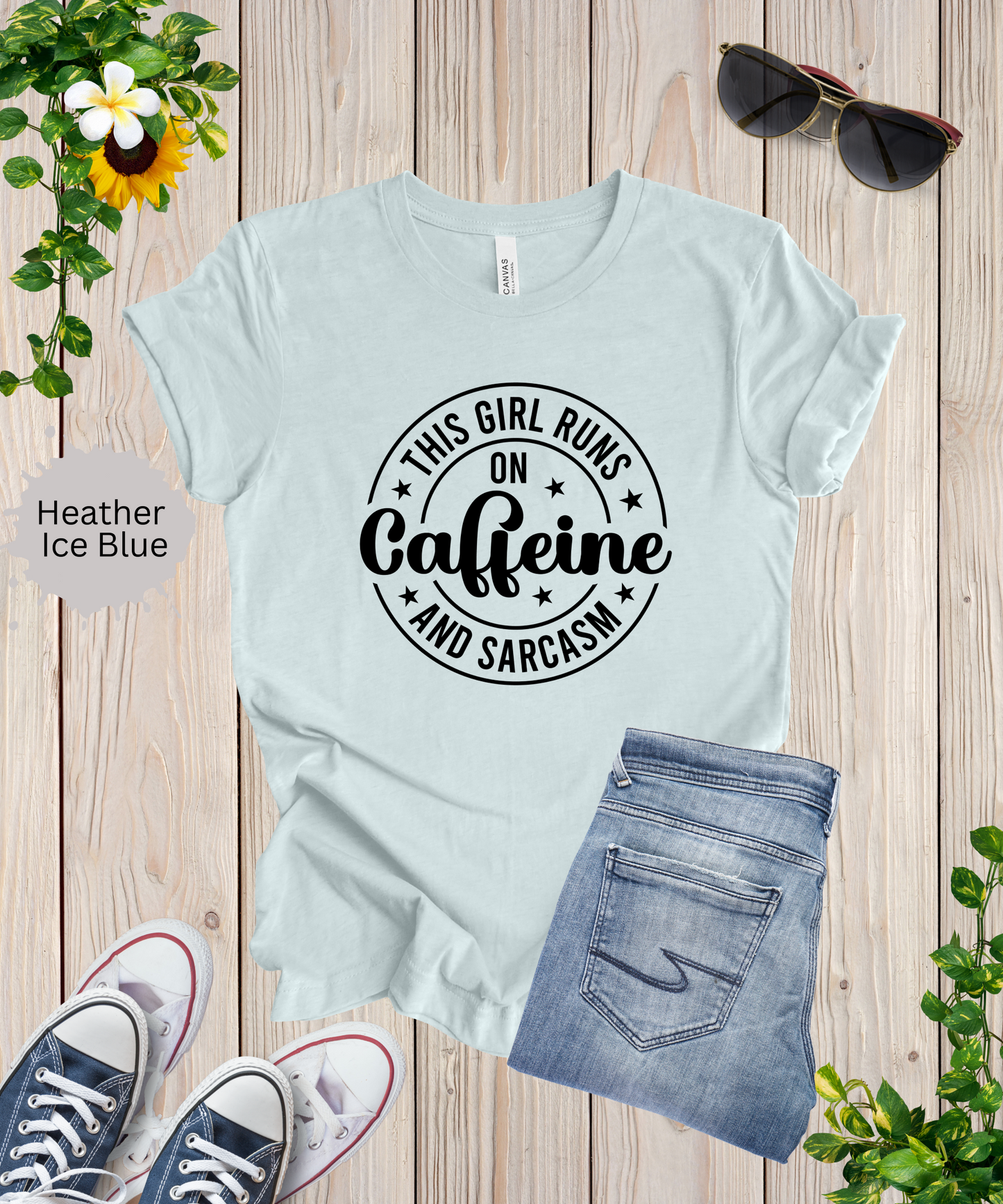 Running on Caffeine and Sarcasm T-Shirt