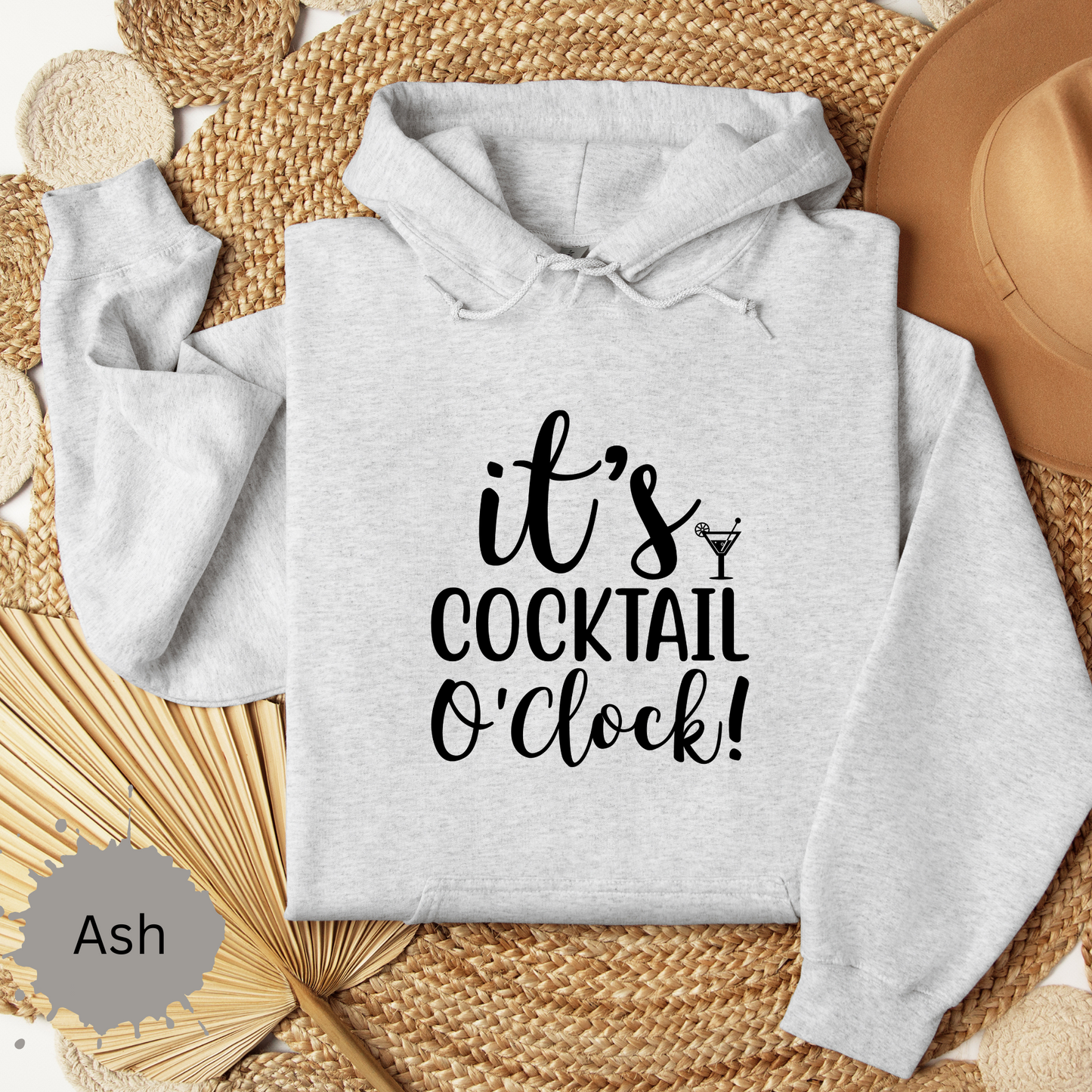 It's Cocktail O'Clock Hooded Sweatshirt