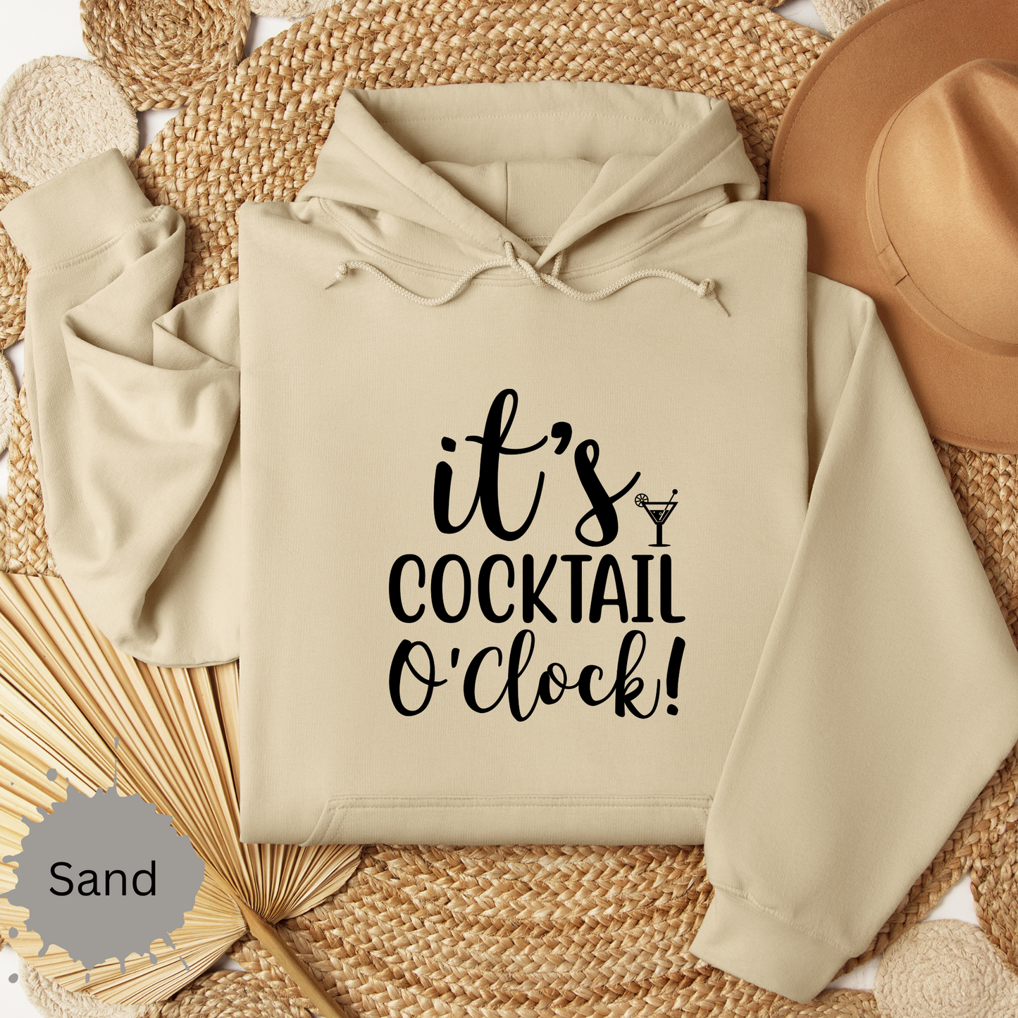 It's Cocktail O'Clock Hooded Sweatshirt