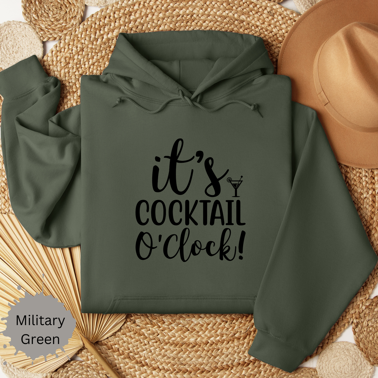 It's Cocktail O'Clock Hooded Sweatshirt