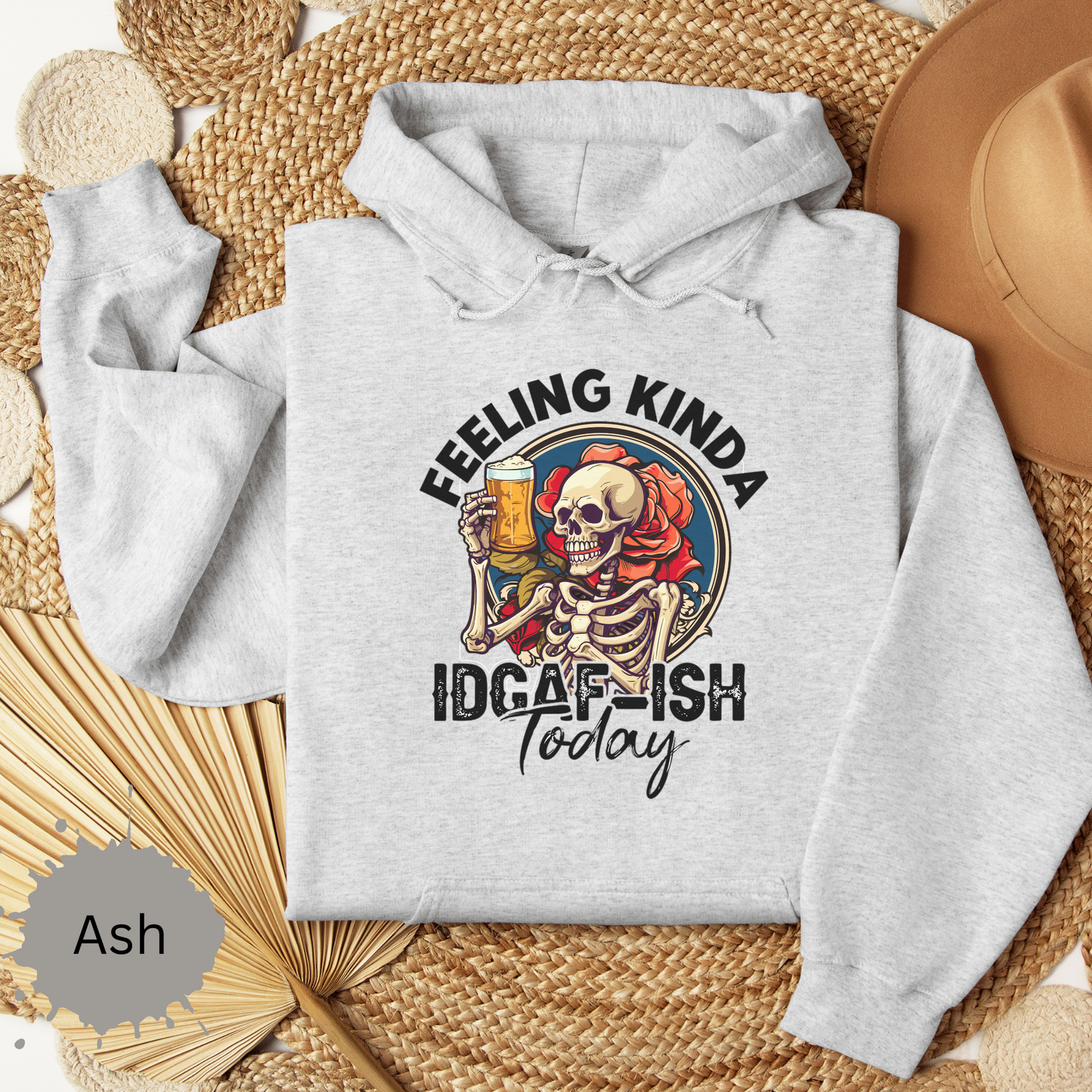 Feeling IDGAFish Skeleton Hooded Sweatshirt