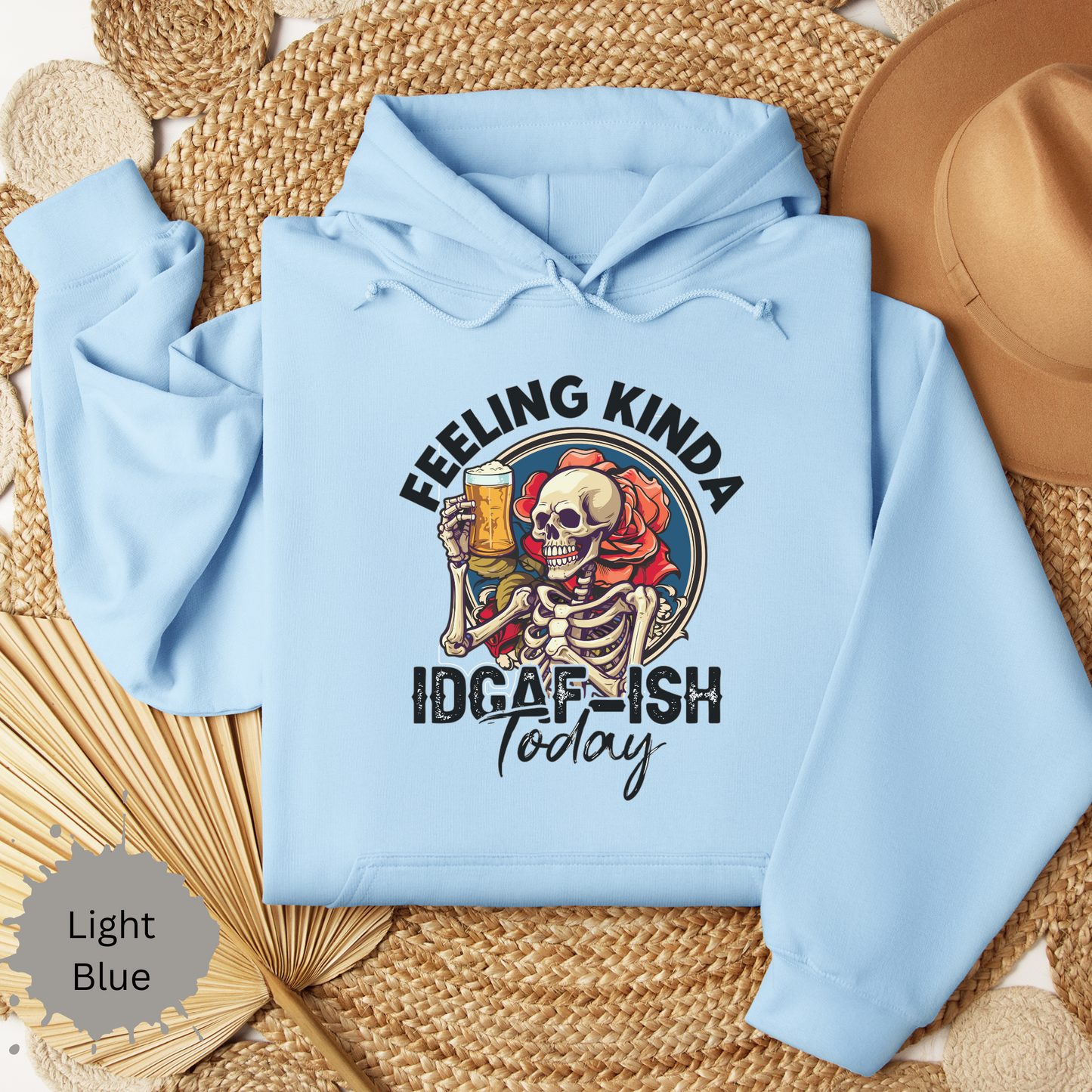 Feeling IDGAFish Skeleton Hooded Sweatshirt