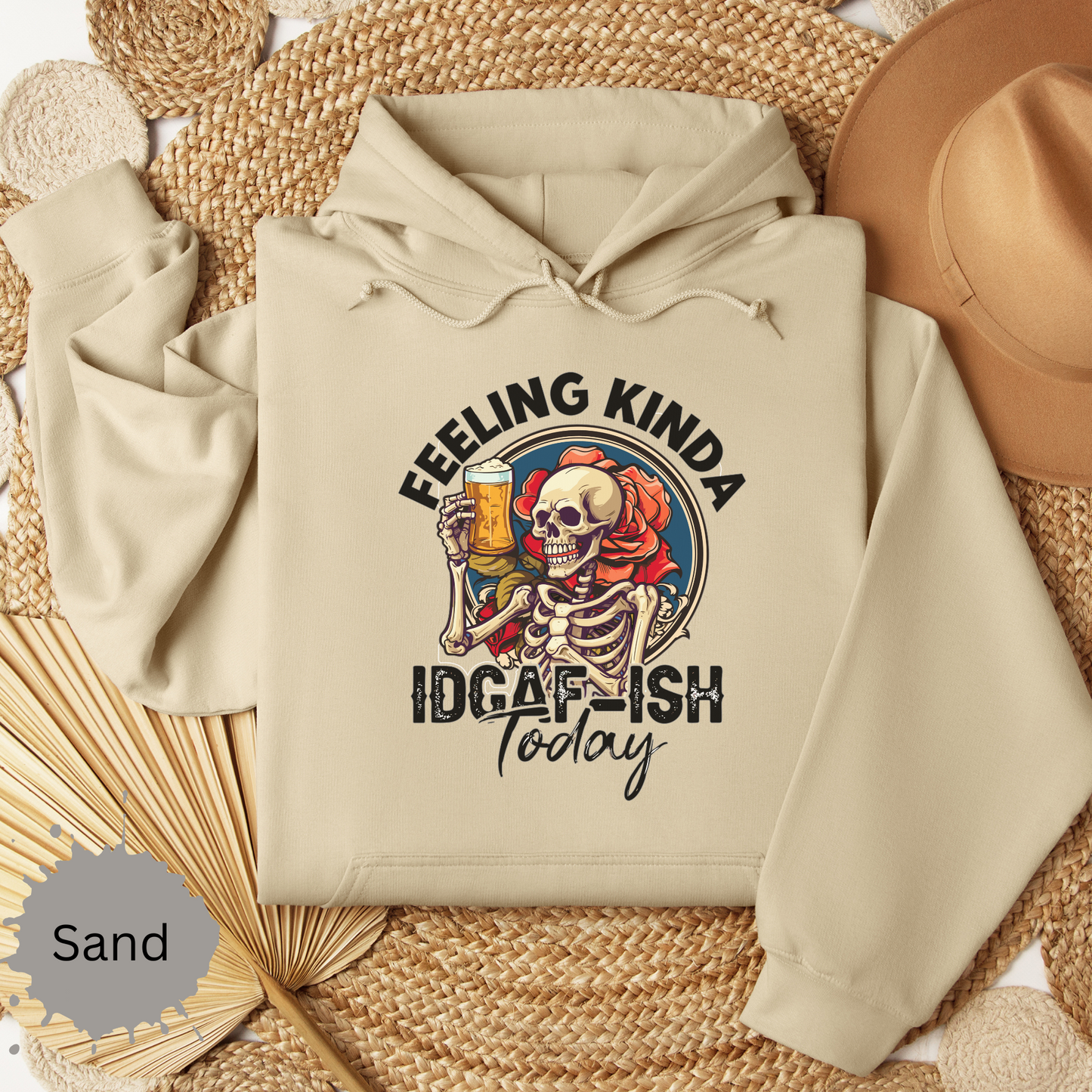 Feeling IDGAFish Skeleton Hooded Sweatshirt