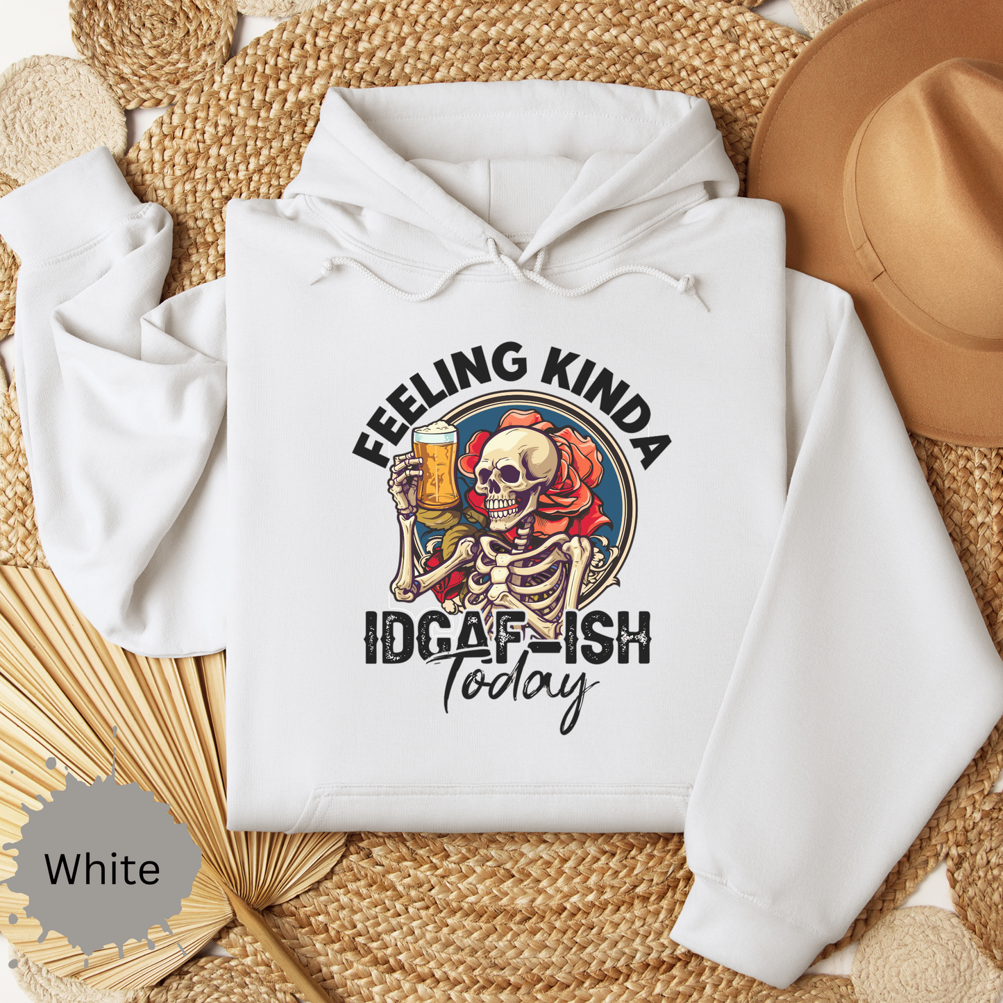 Feeling IDGAFish Skeleton Hooded Sweatshirt