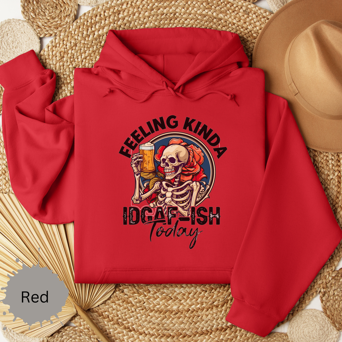 Feeling IDGAFish Skeleton Hooded Sweatshirt