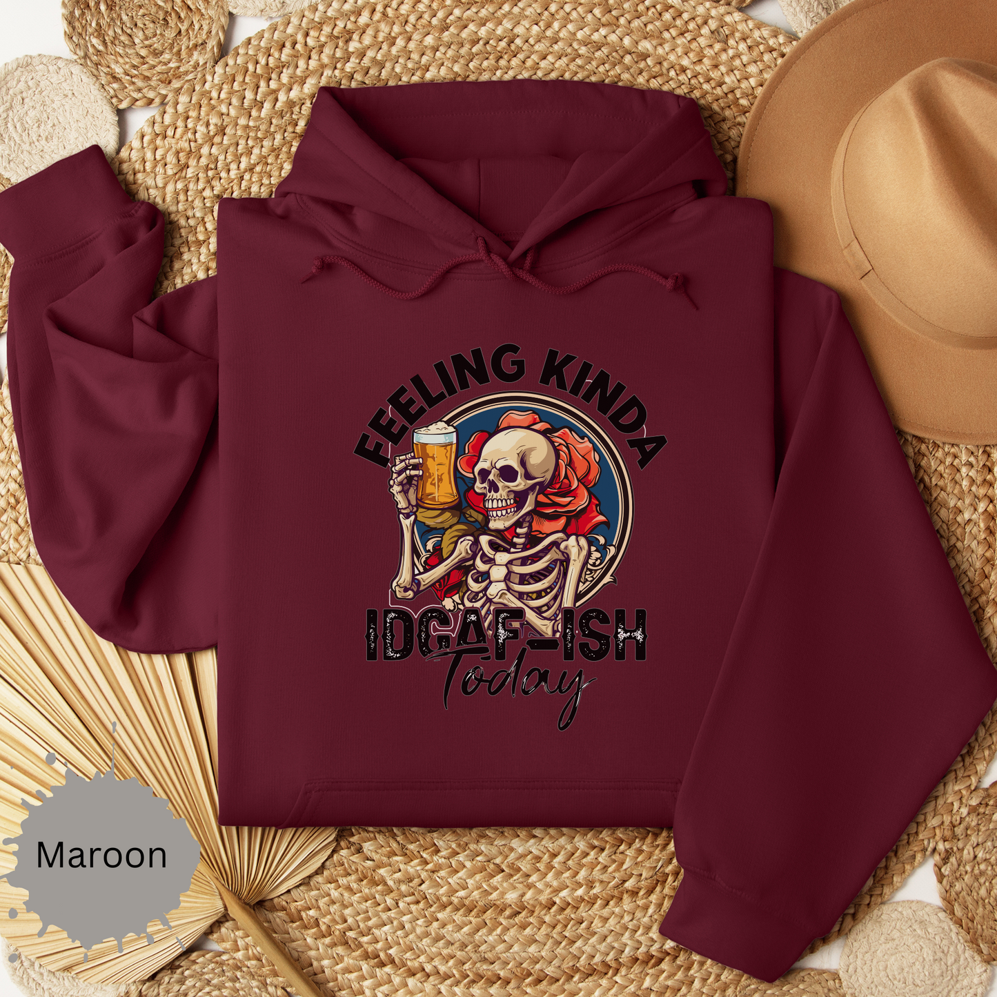 Feeling IDGAFish Skeleton Hooded Sweatshirt