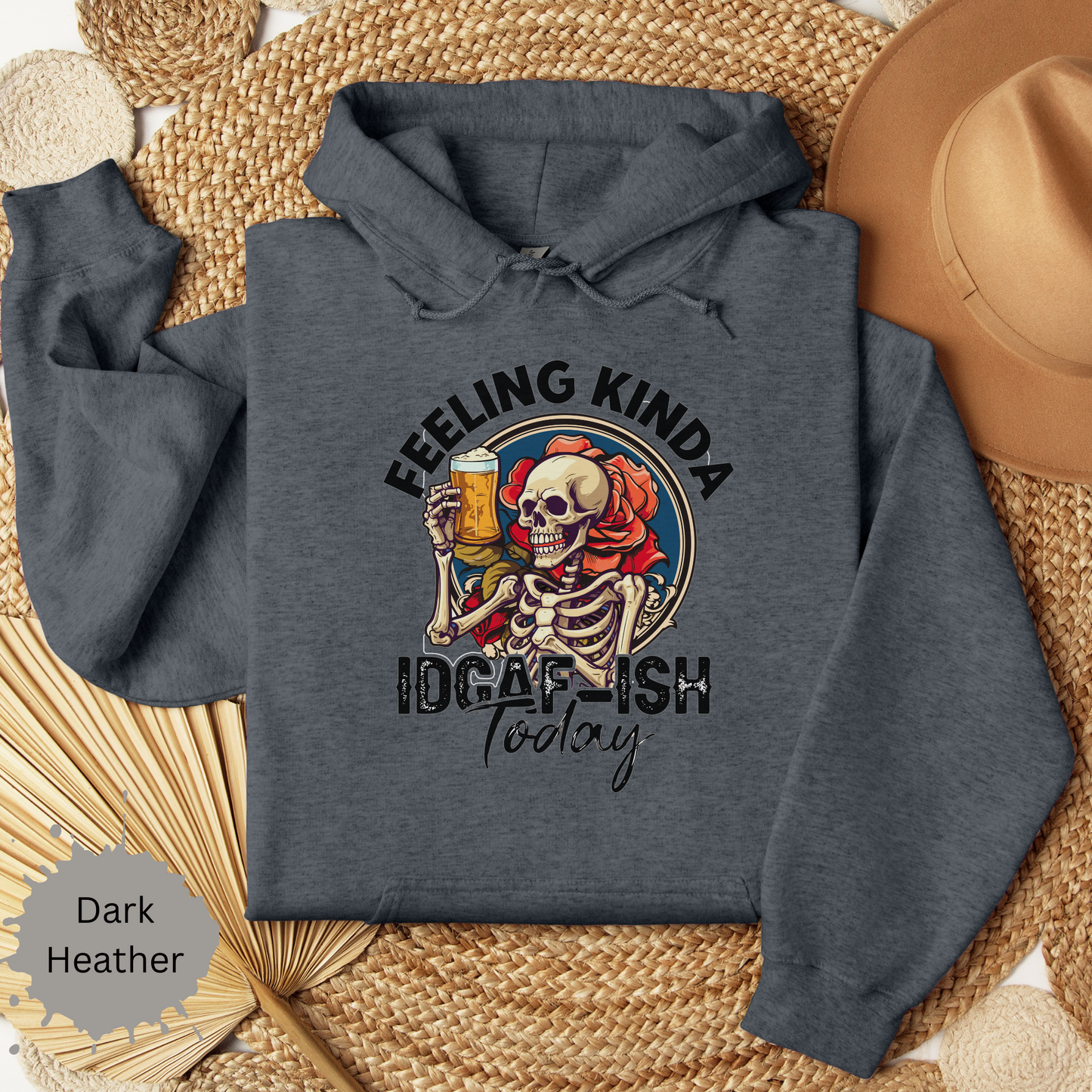 Feeling IDGAFish Skeleton Hooded Sweatshirt