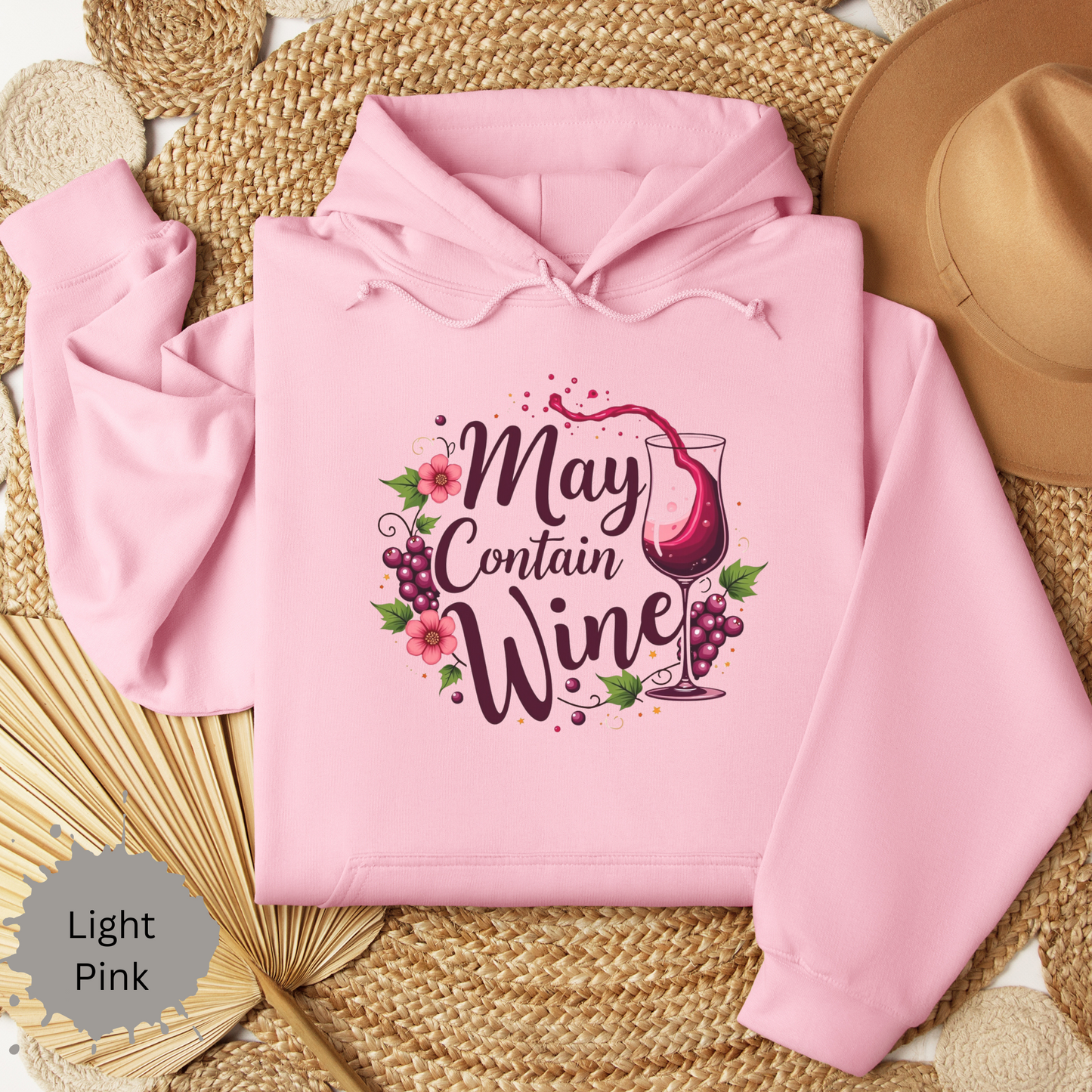 May Contain Wine Hooded Sweatshirt