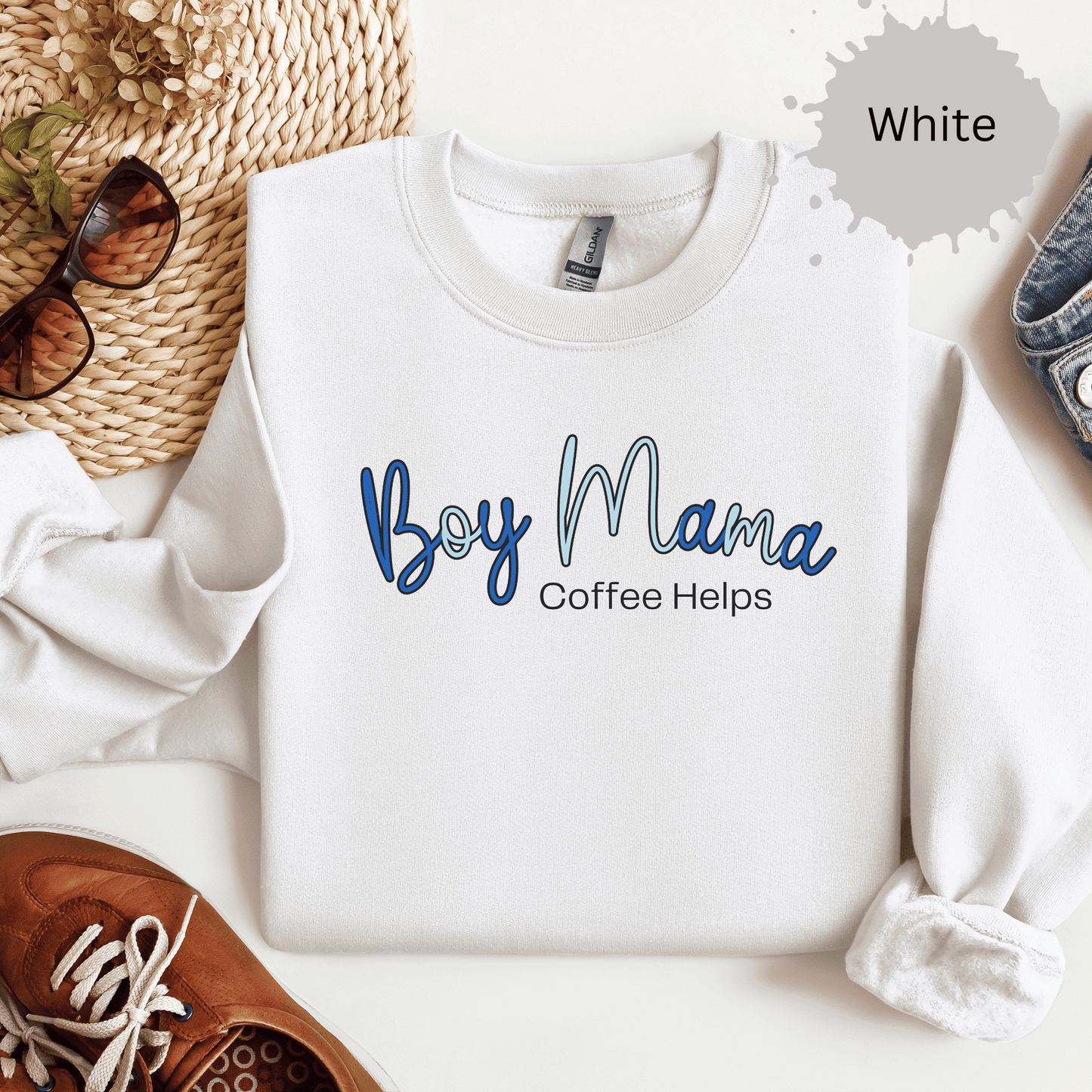 Boy Mama Coffee Helps Sweatshirt