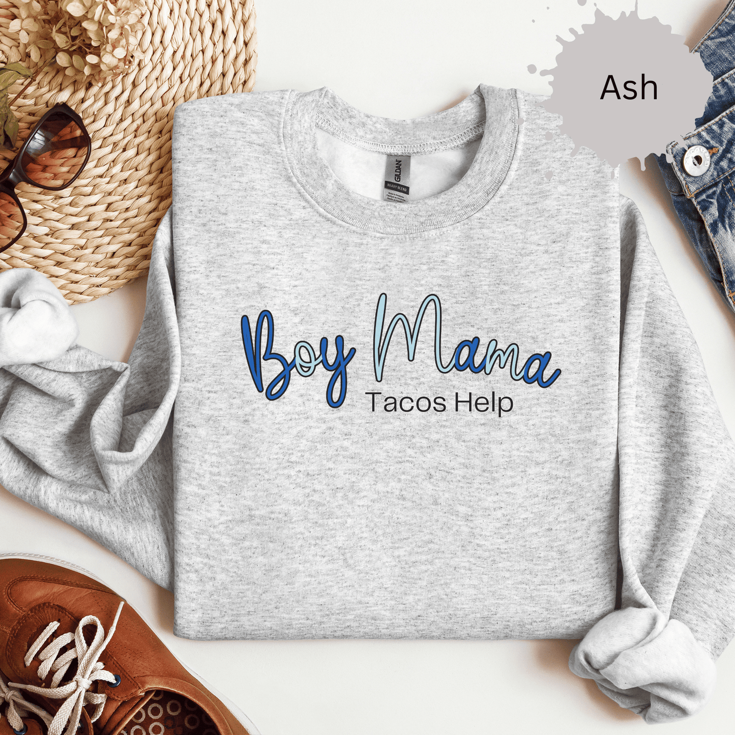 Boy Mama Tacos Help Sweatshirt