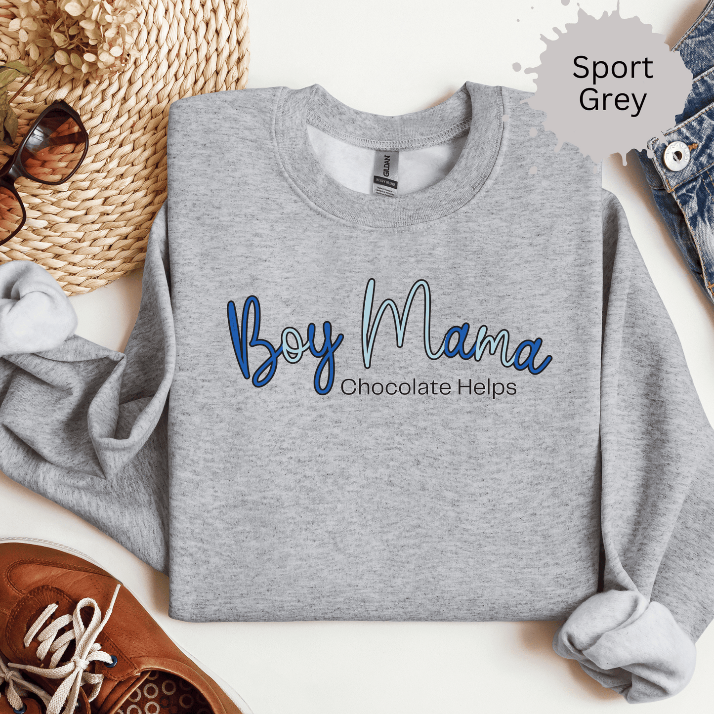 Boy Mama Chocolate Helps Sweatshirt