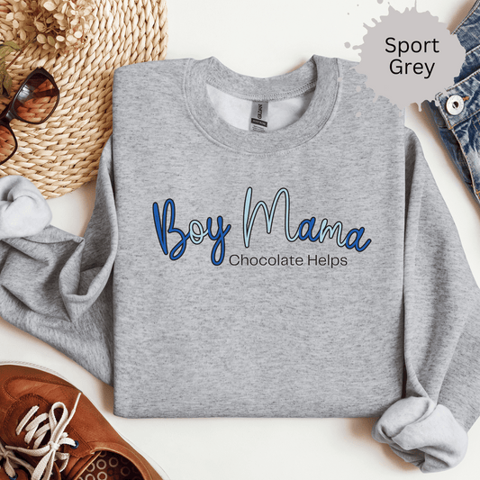 Boy Mama Chocolate Helps Sweatshirt